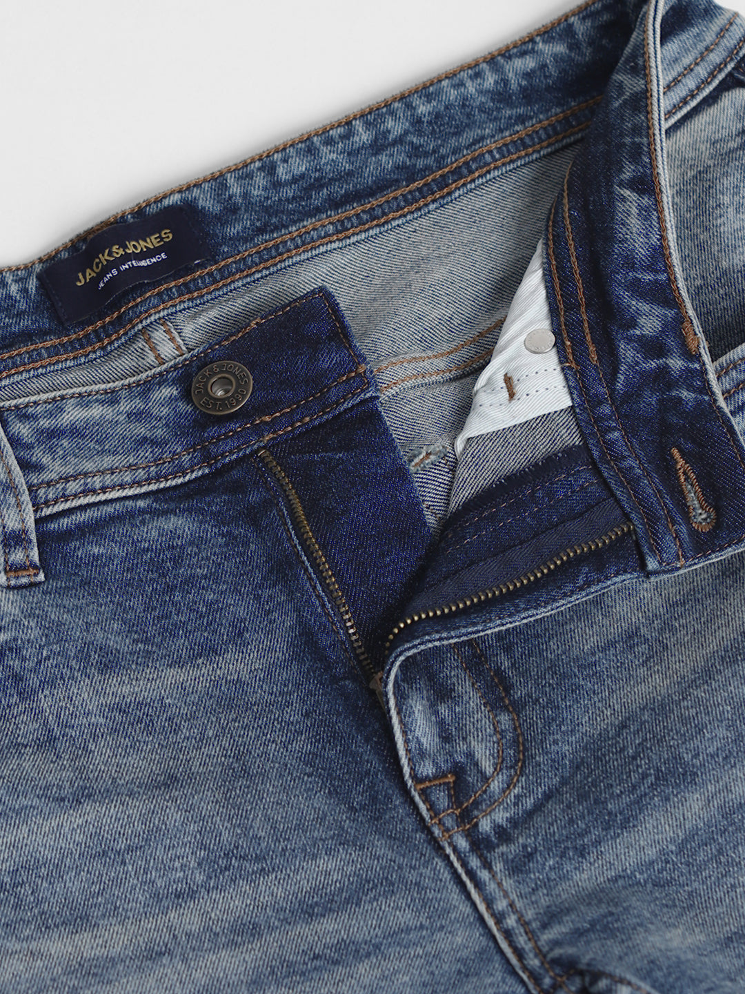 Blue Distressed 5 Pocket Skinny Jeans