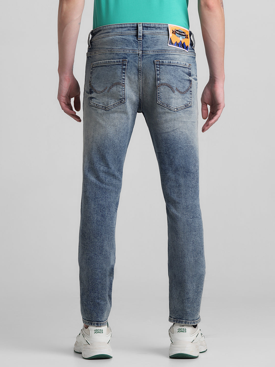 Blue Distressed 5 Pocket Skinny Jeans