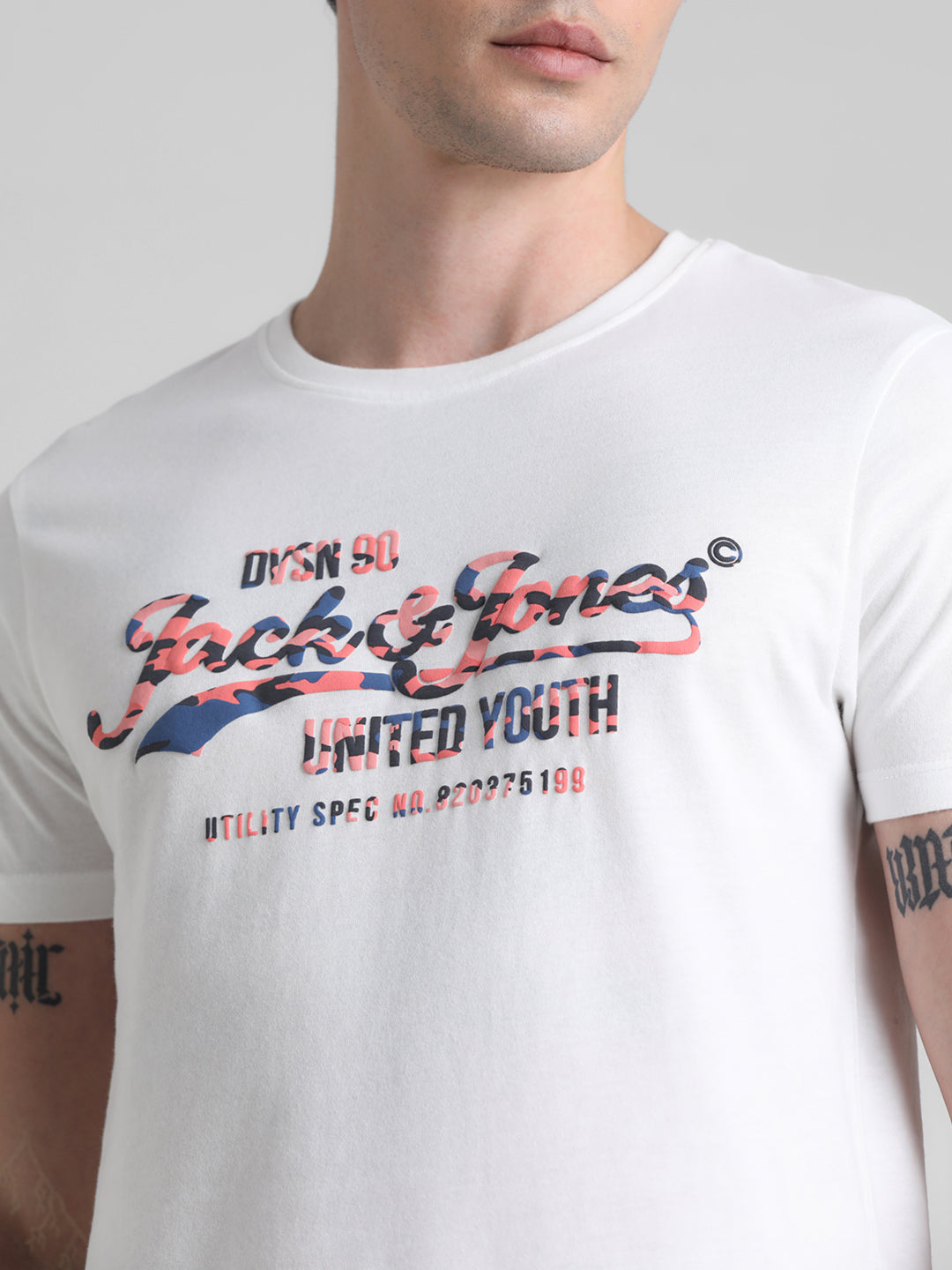 White Printed Cotton T-shirt