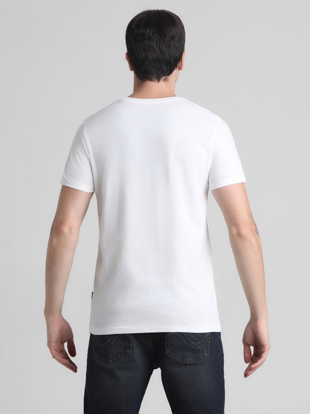 White Printed Cotton T-shirt