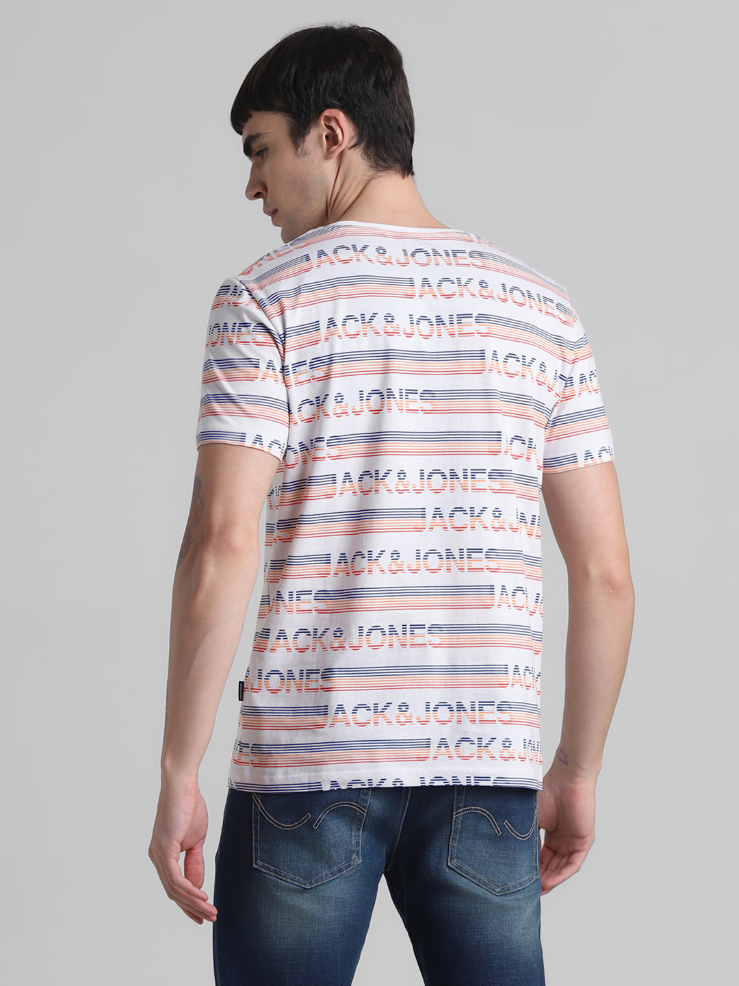 White Logo Print T-shirt