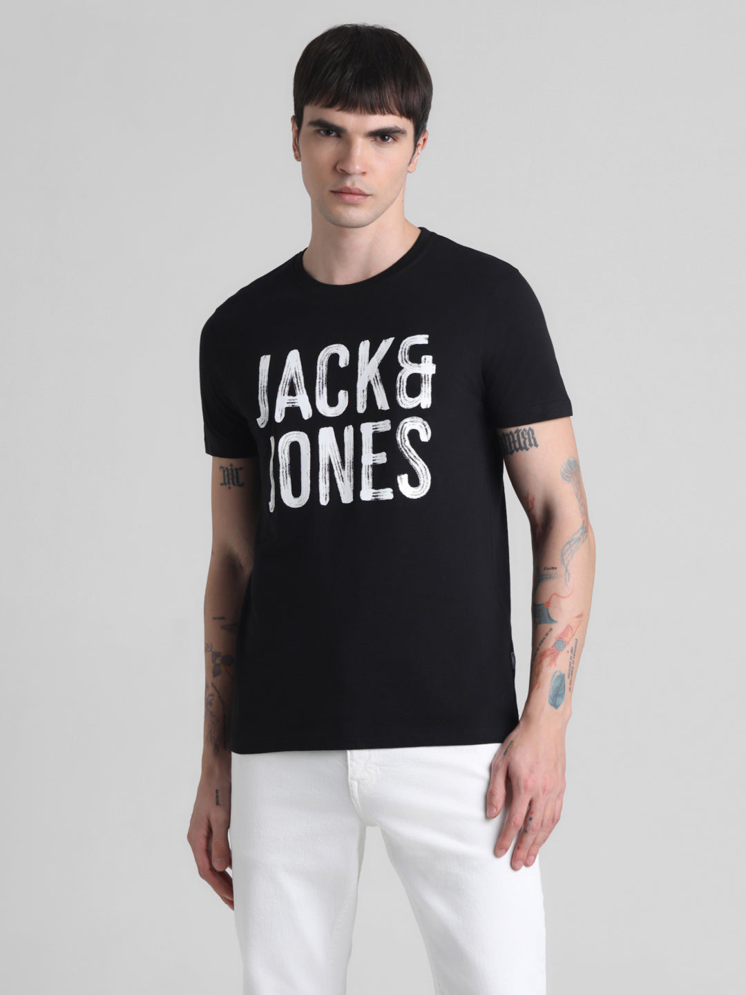 Black Large Logo Print T-shirt