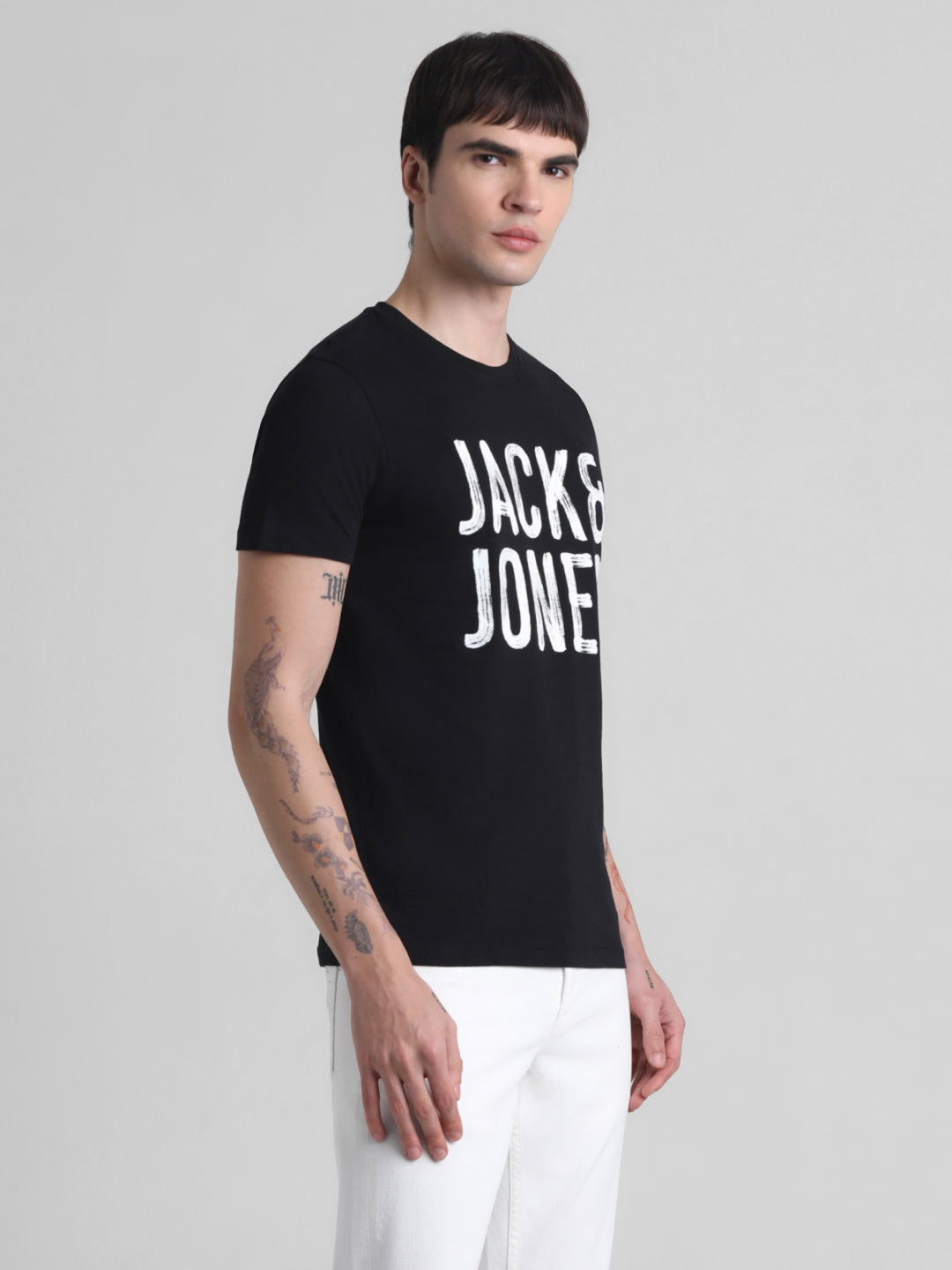 Black Large Logo Print T-shirt