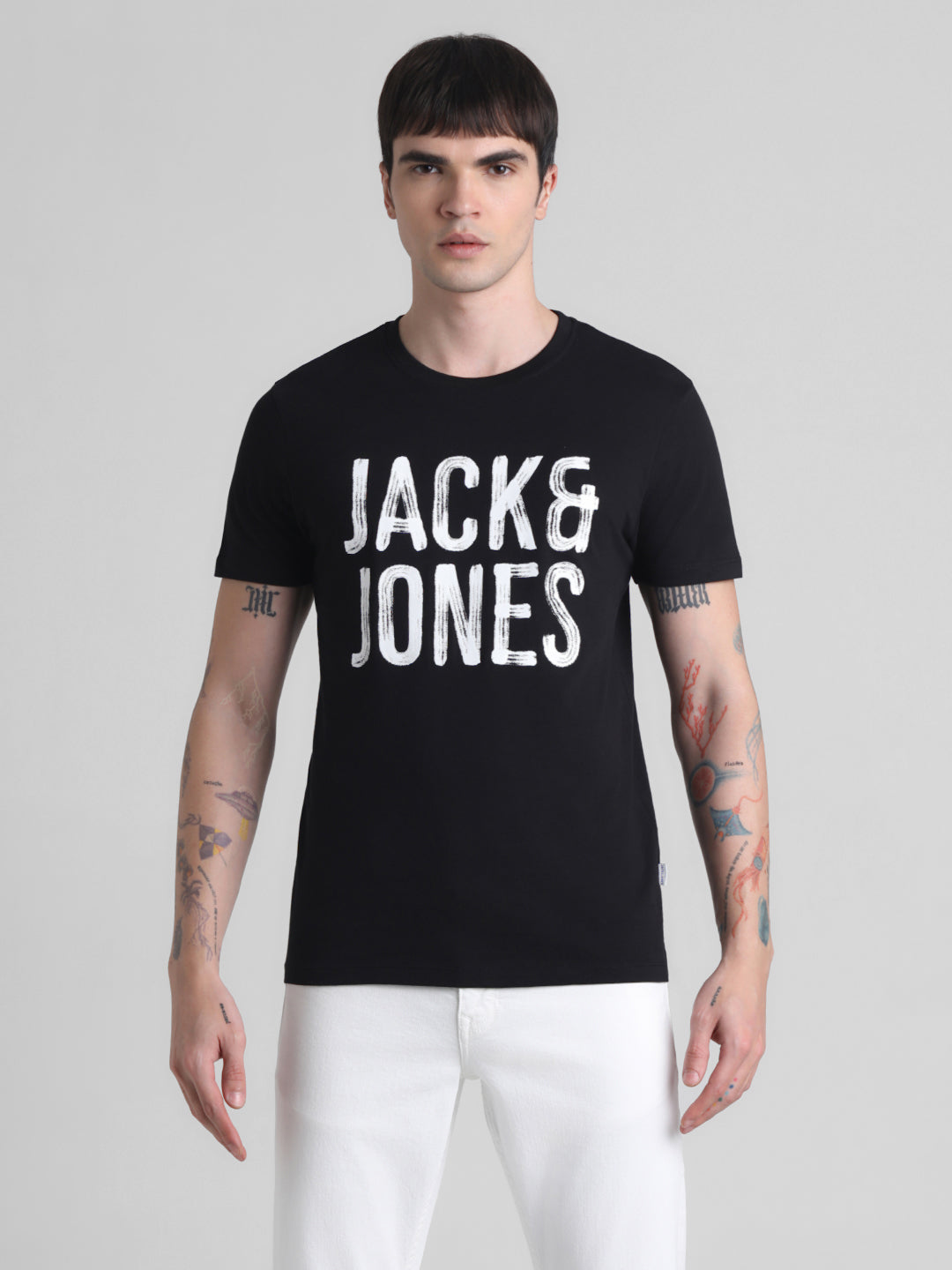 Black Large Logo Print T-shirt