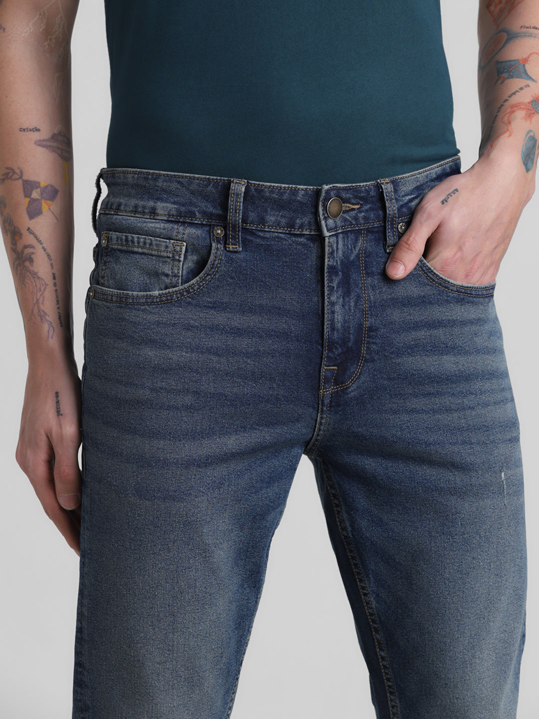 Mildly Distressed Glenn Slim Fit Jeans