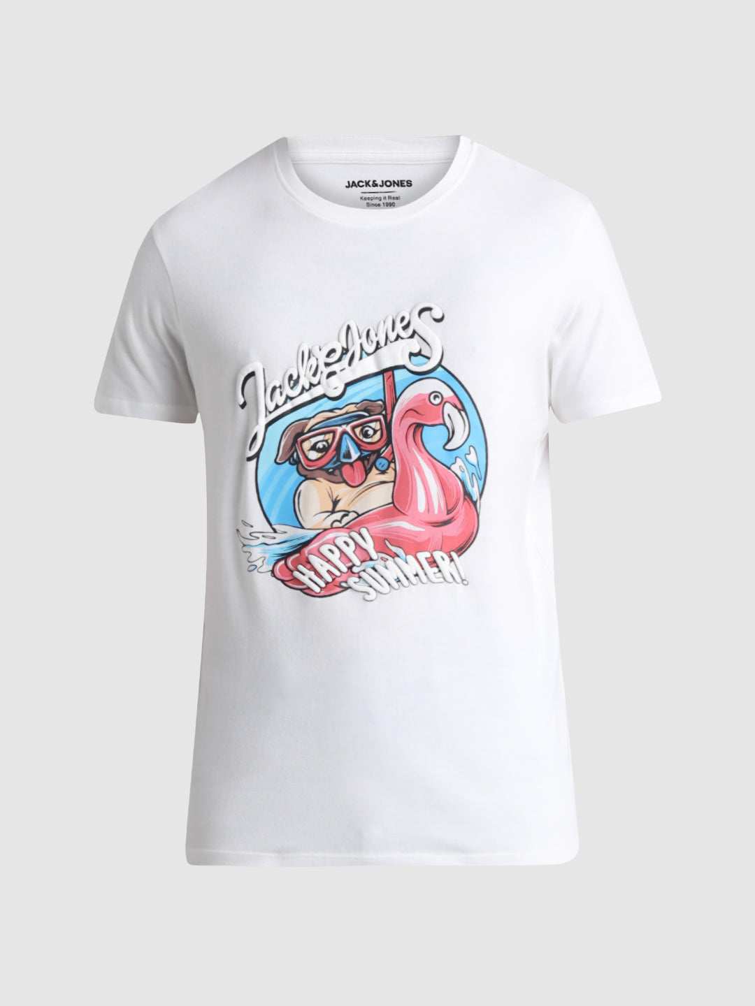 Flamingo Print Cotton T-shirt