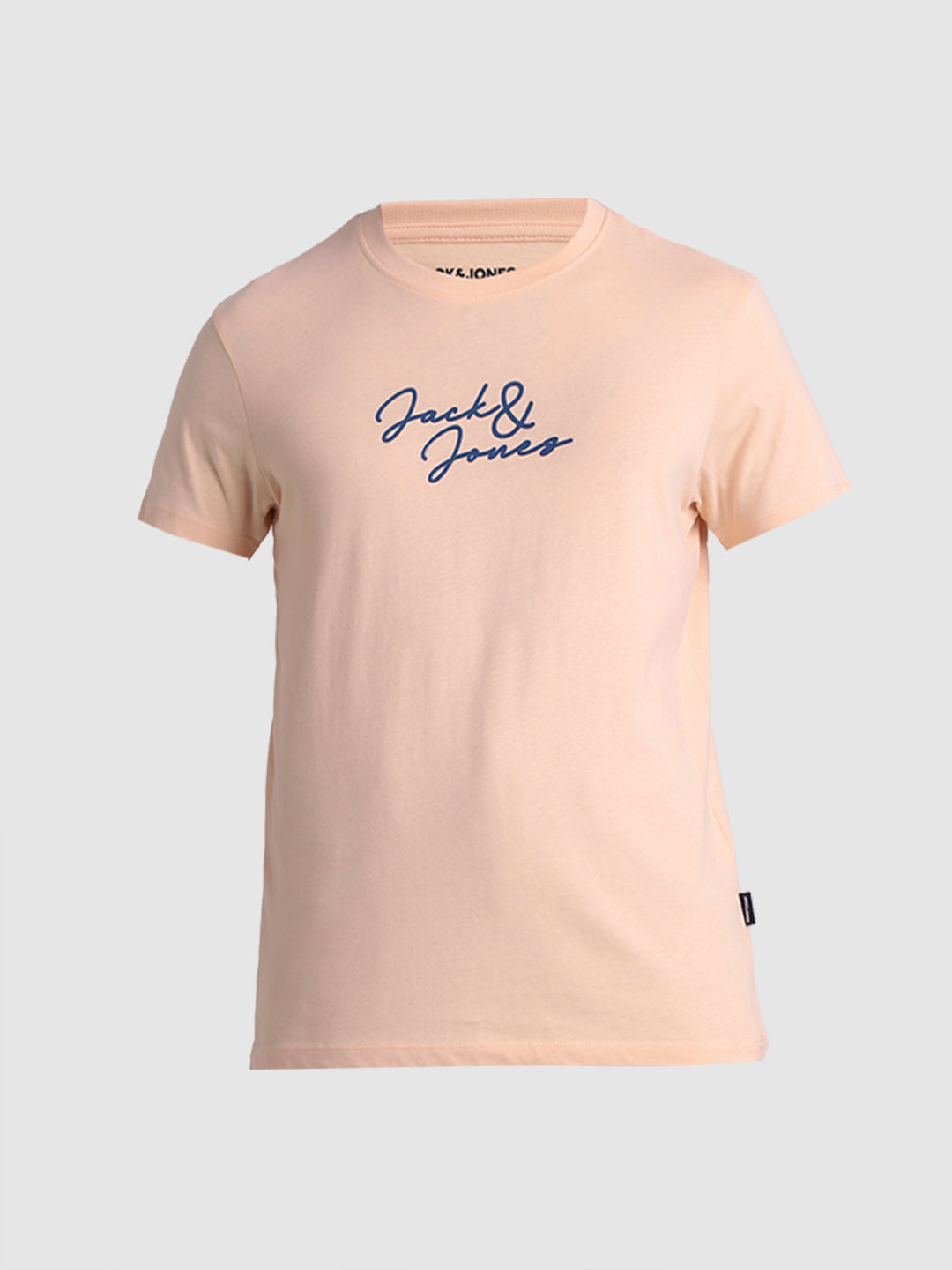 Peach Logo Print Cotton T-shirt