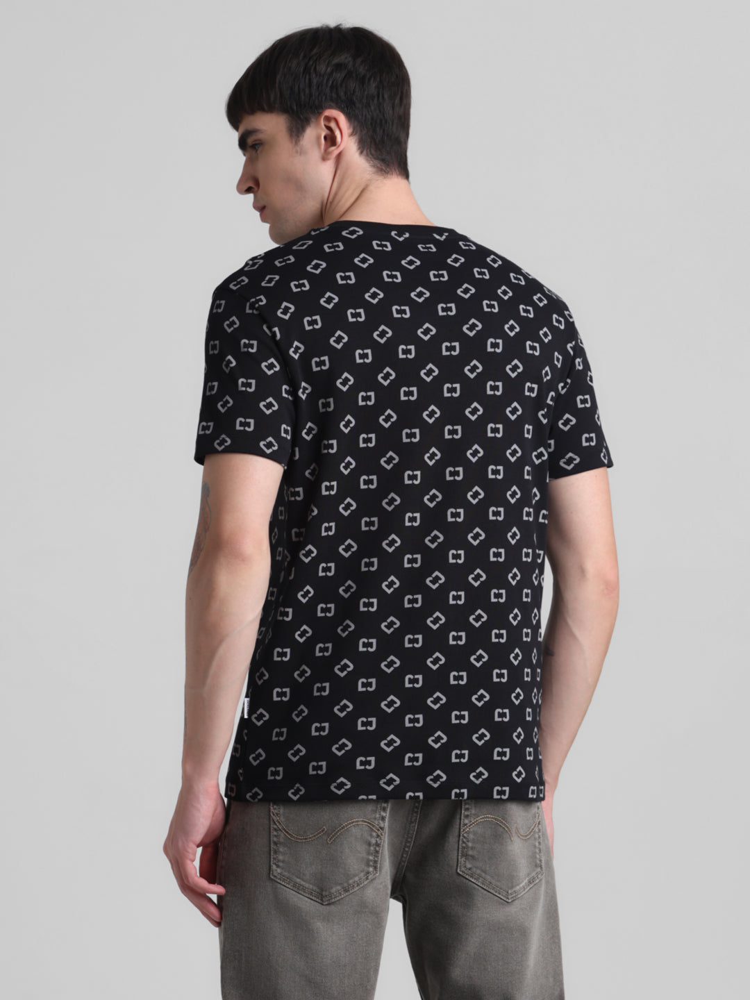 Black Printed Slim Fit T-shirt