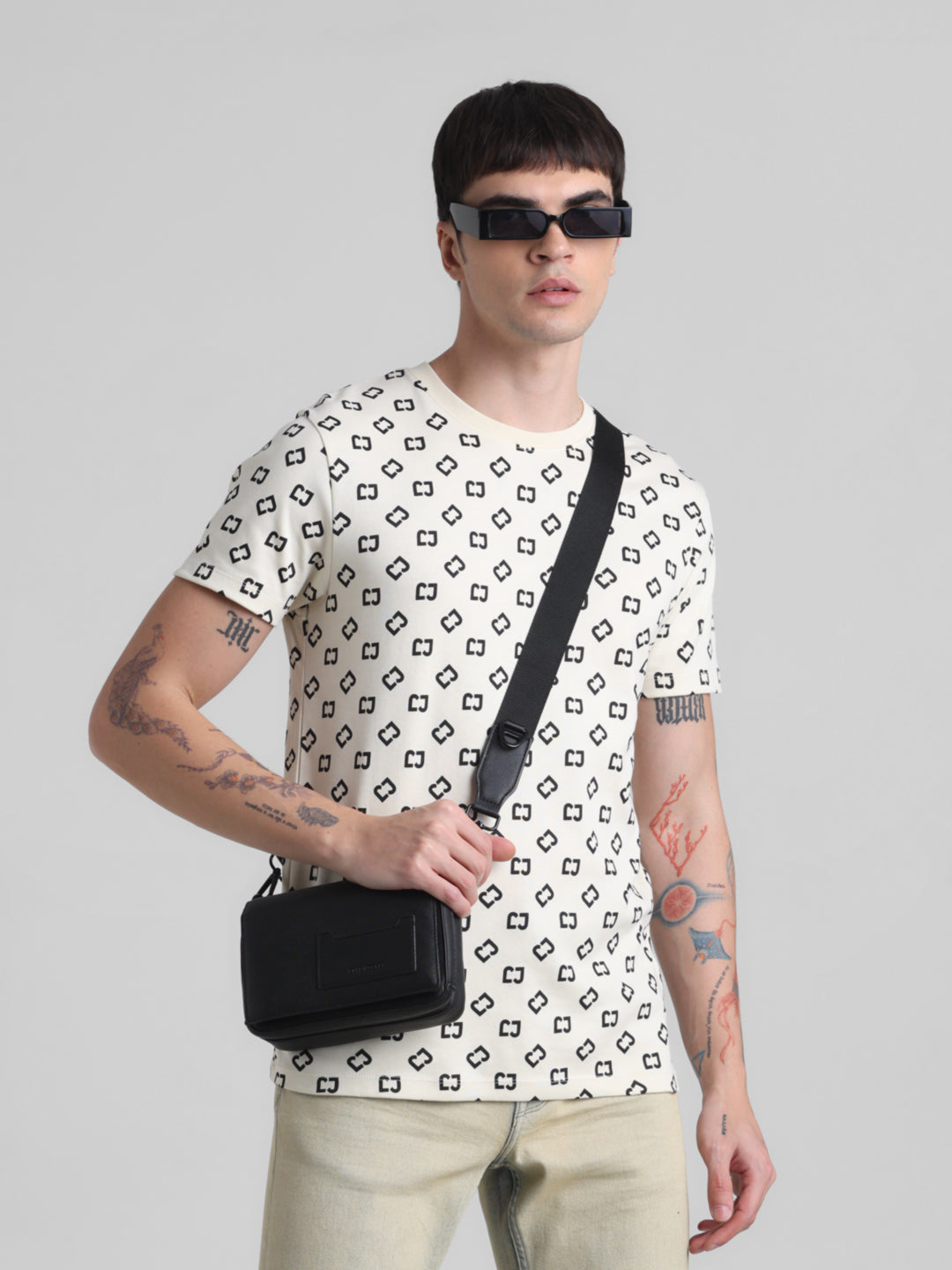 White printed Cotton T-shirt