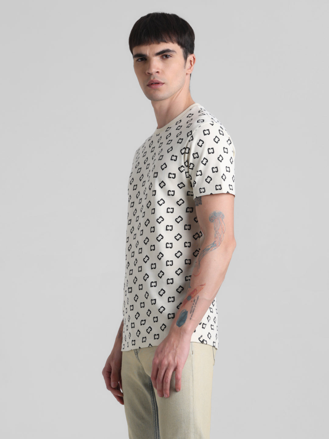 White printed Cotton T-shirt