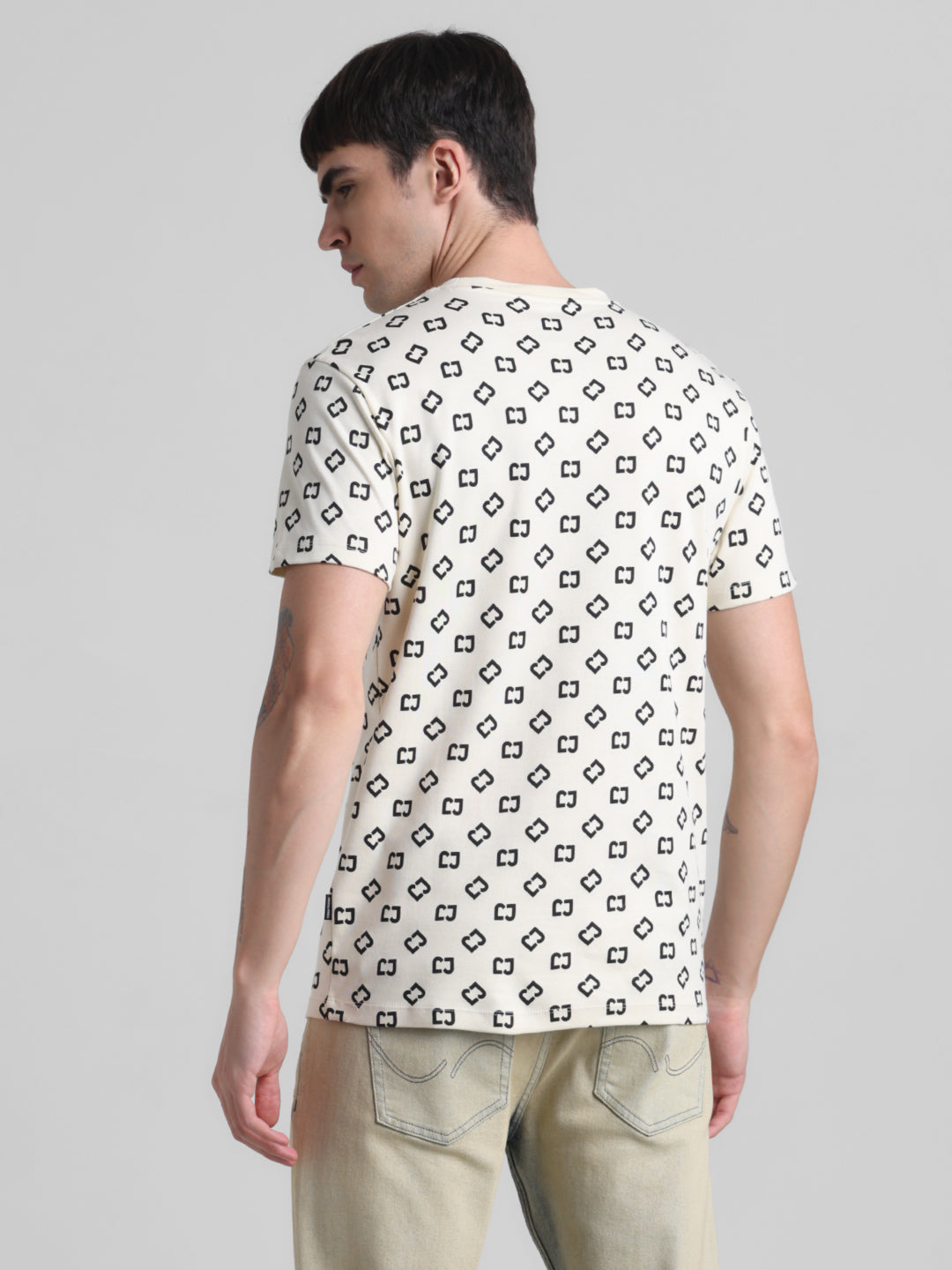 White printed Cotton T-shirt