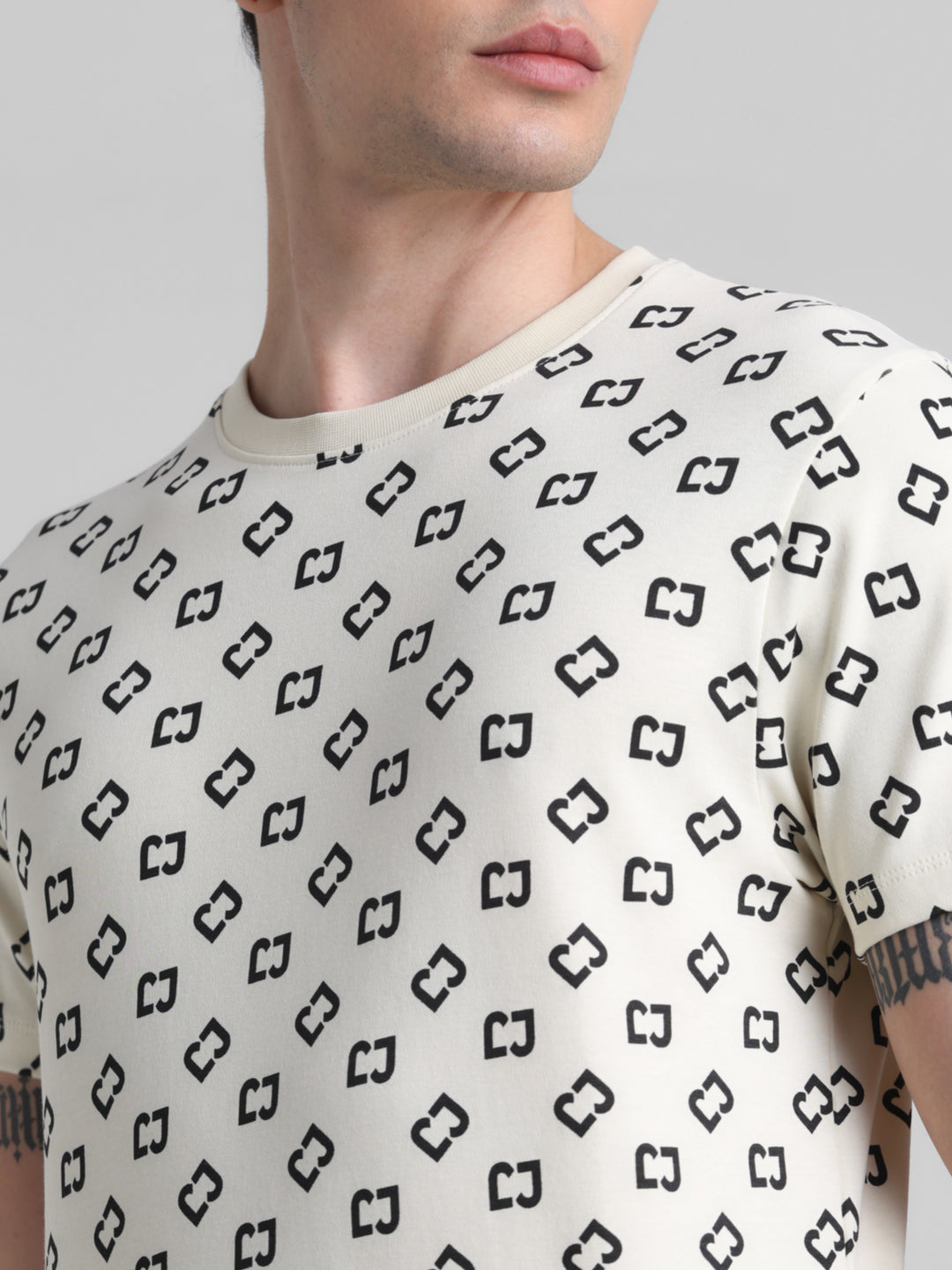 White printed Cotton T-shirt