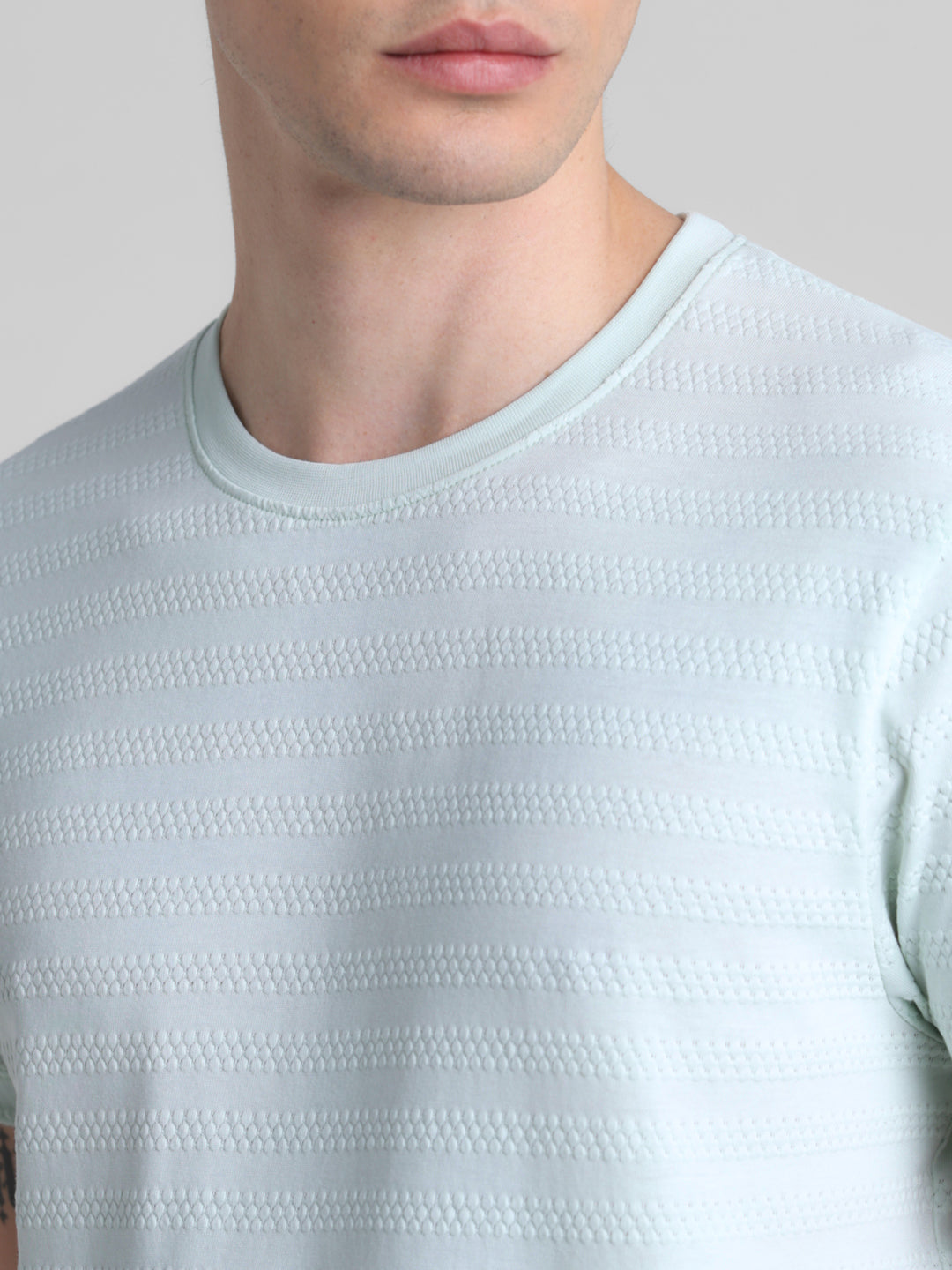 Blue Striped Slim Fit T-shirt