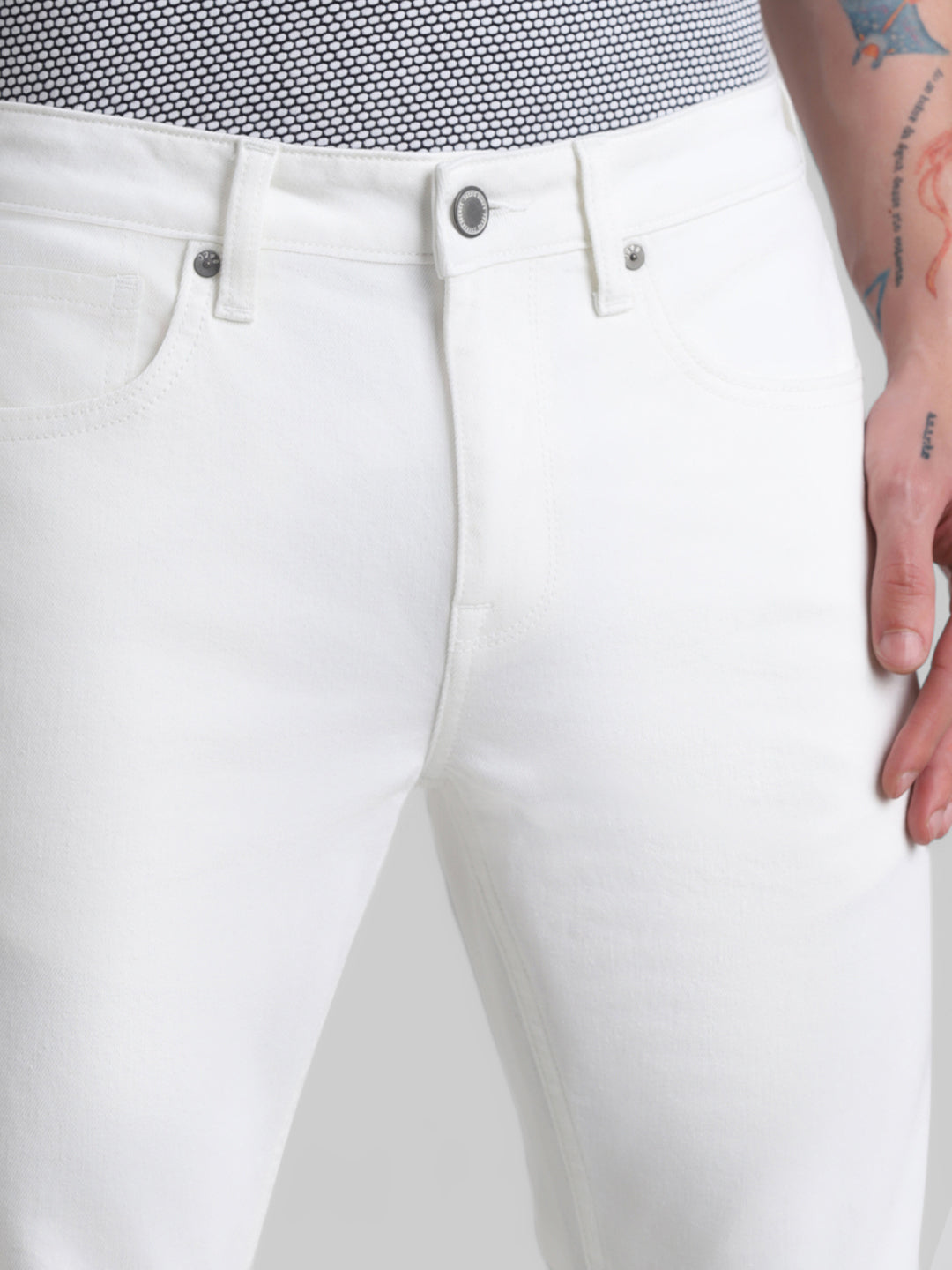 White 5 Pocket Ben Skinny Jeans