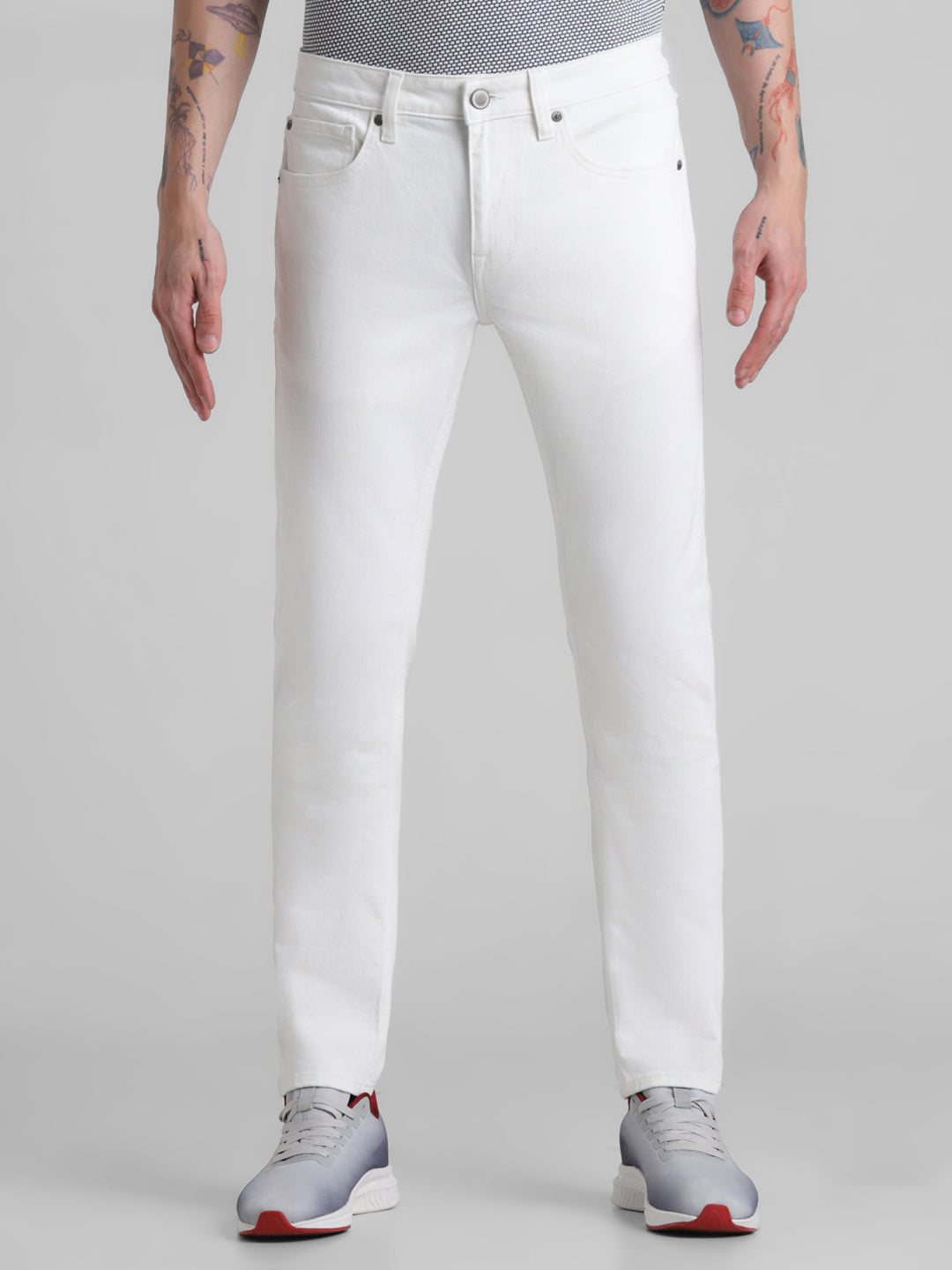 White 5 Pocket Ben Skinny Jeans