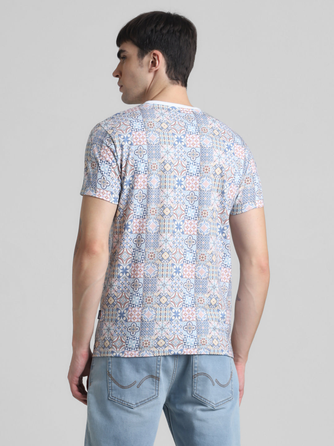 Abstract Tile Printed T-shirt