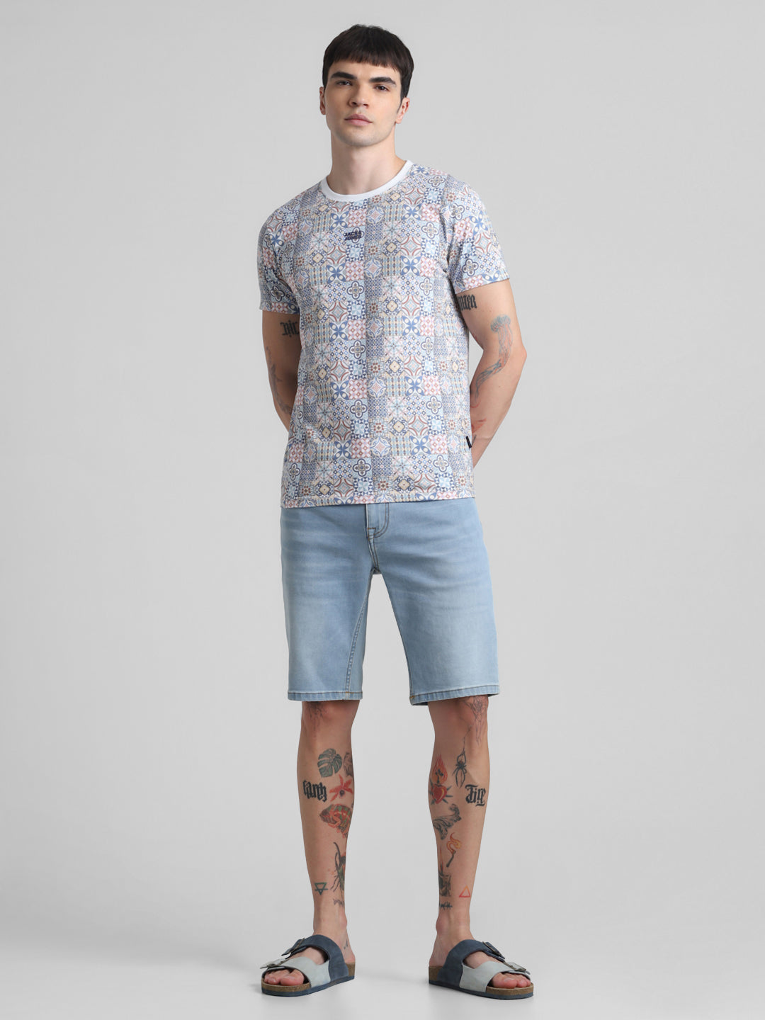 Abstract Tile Printed T-shirt