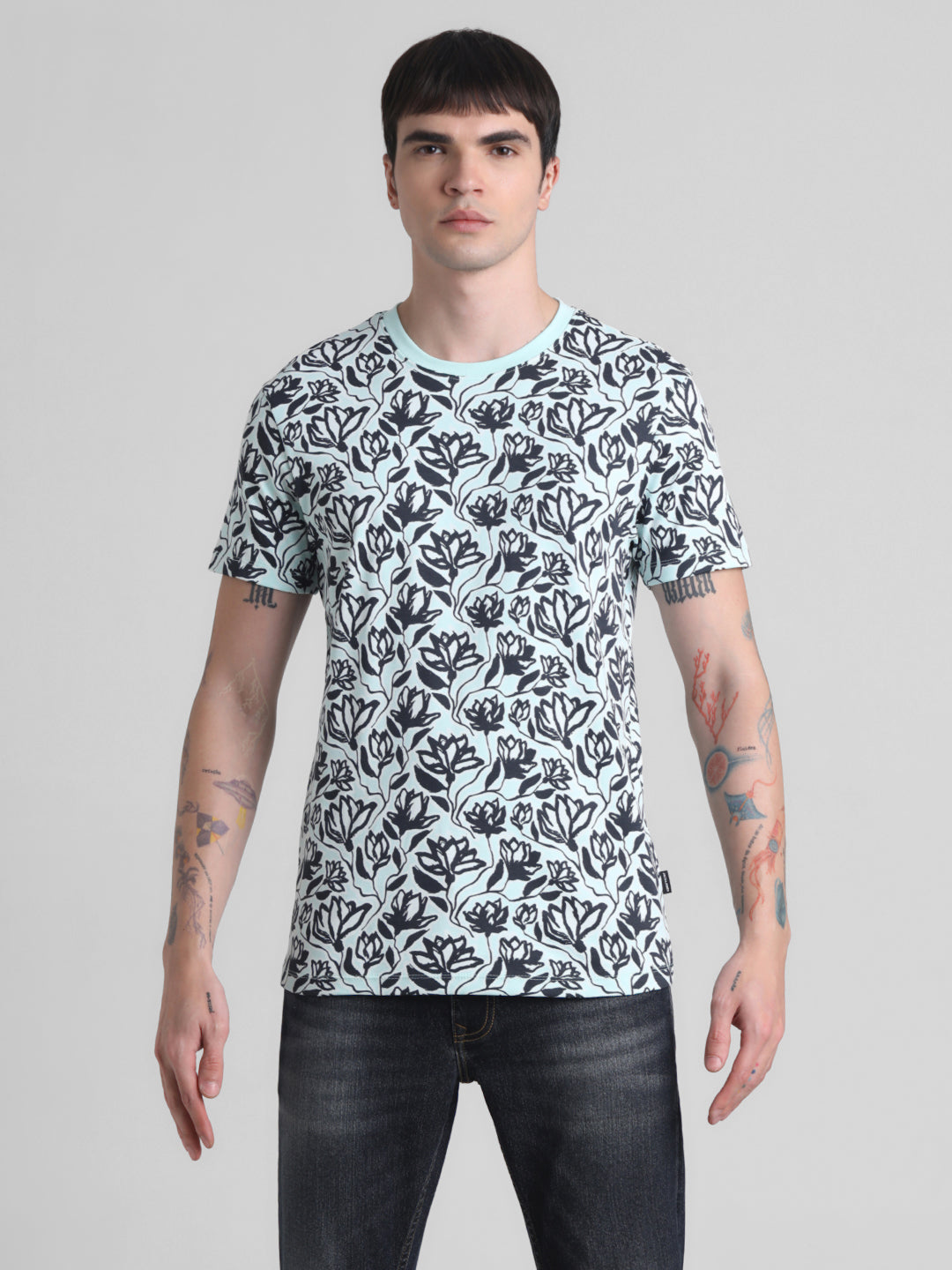 Floral Cotton Slim Fit T-shirt