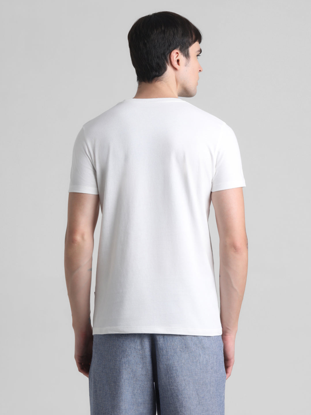 White Logo Print T-shirt
