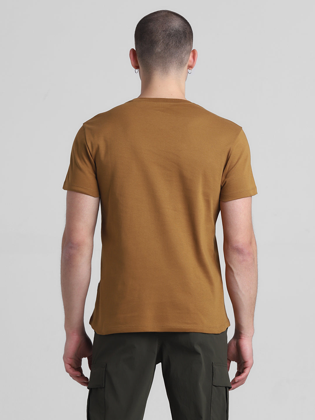 Brown Applique Patchwork Logo T-shirt
