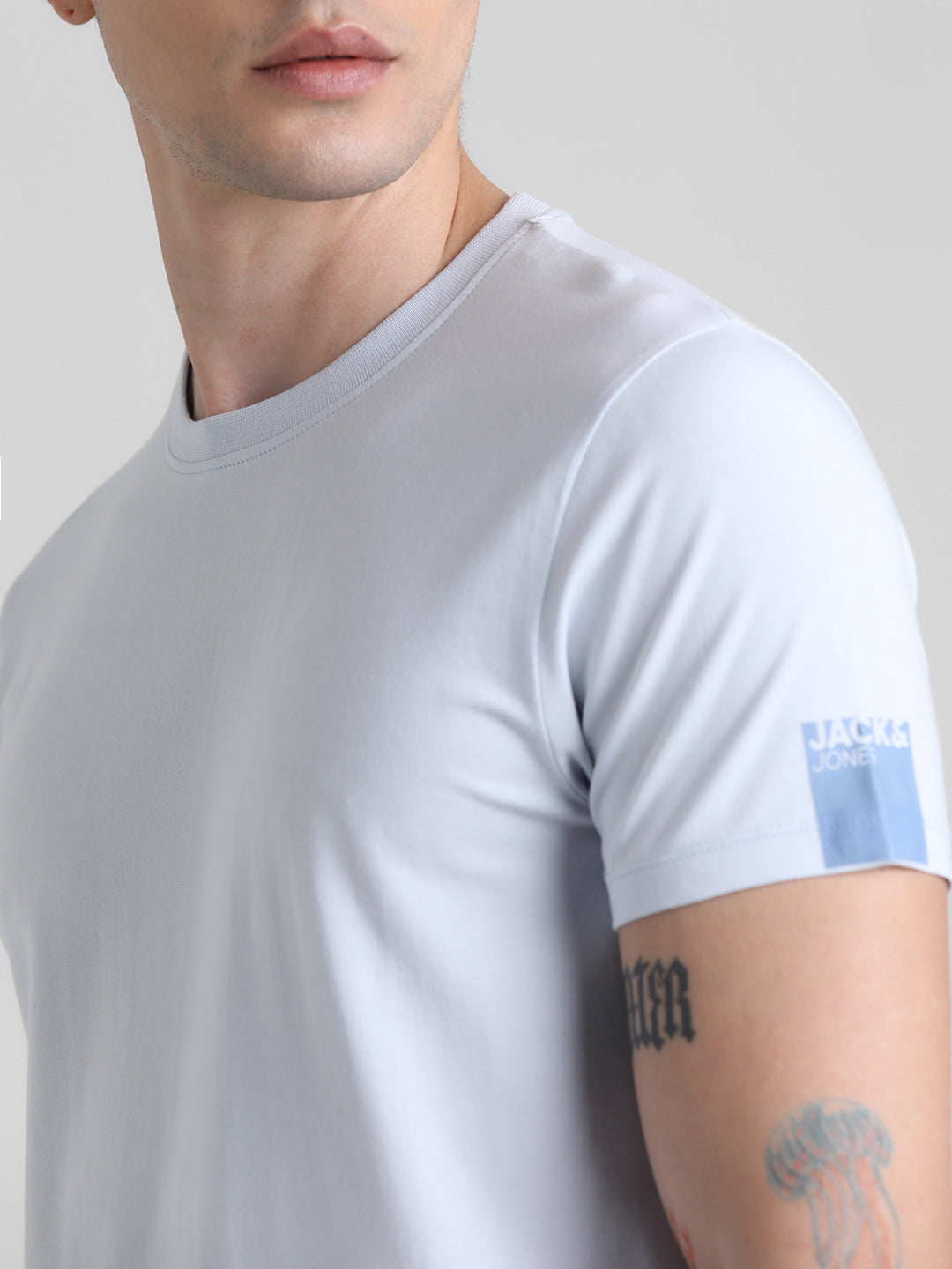 Light Blue Solid T-shirt