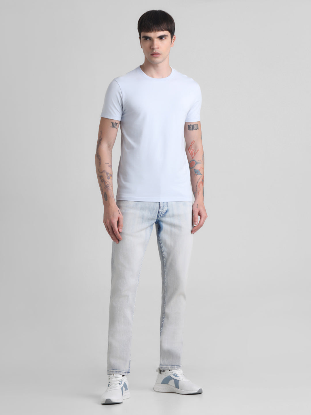 Light Blue Solid T-shirt
