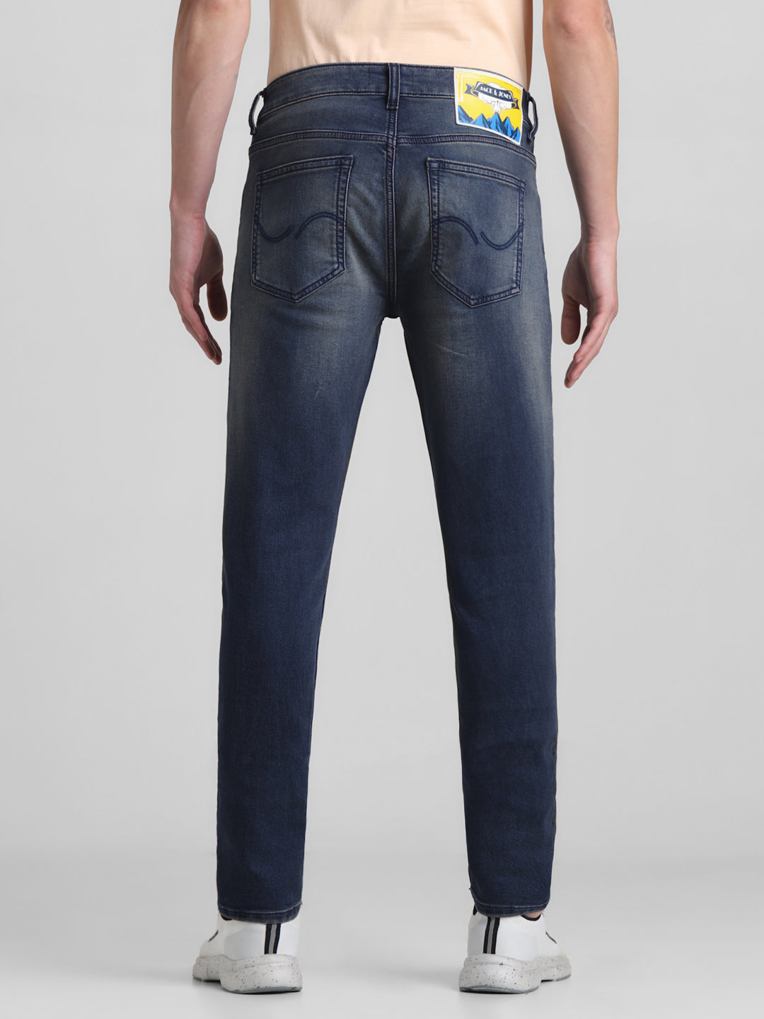 Dark Blue Knitted Liam Super Skinny Jeans