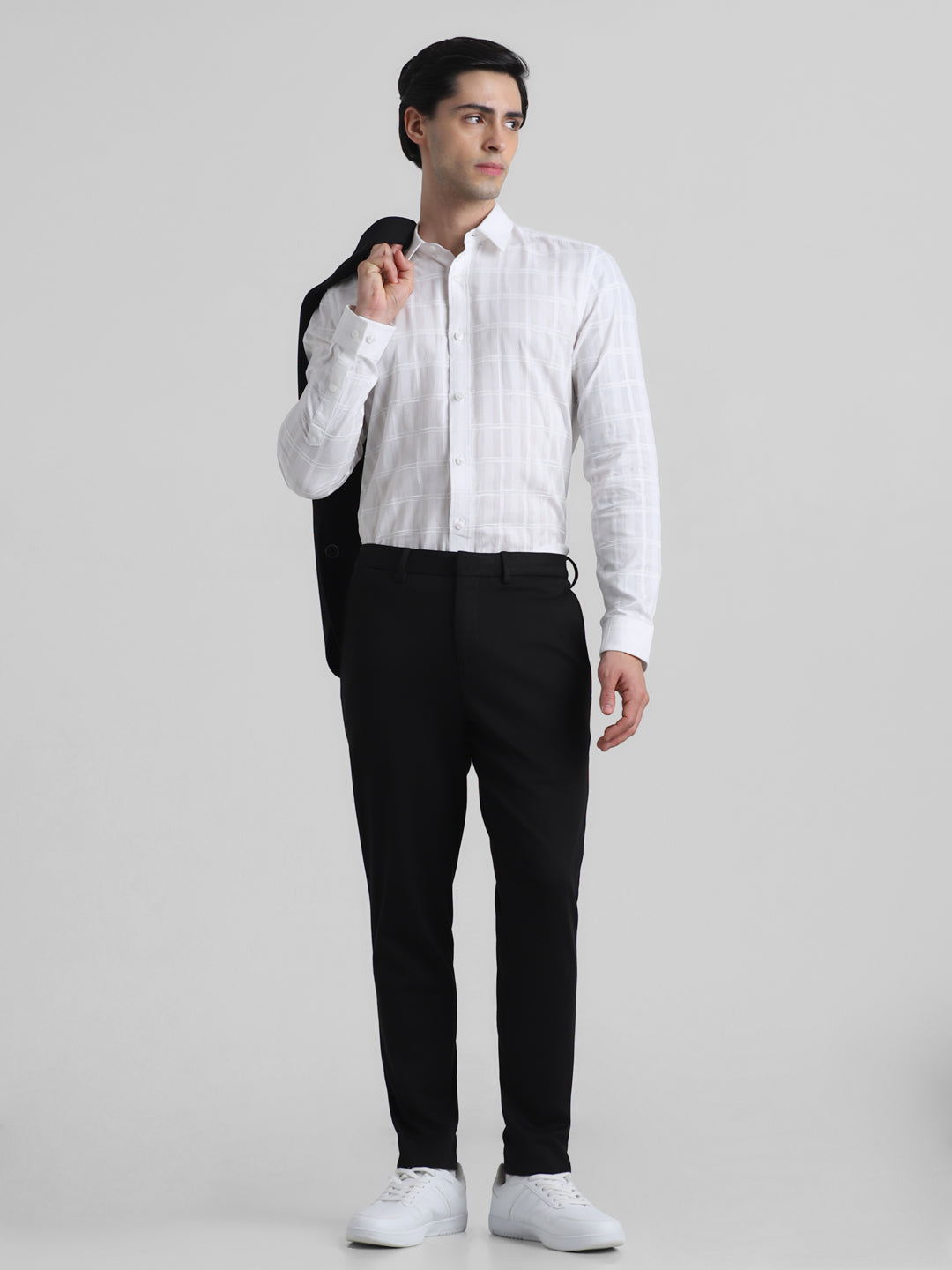 Black Knitted Slim Fit Trousers