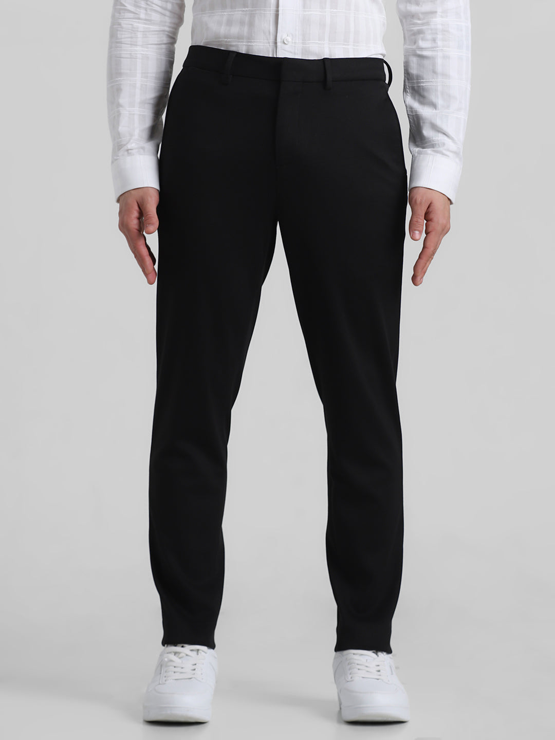 Black Knitted Slim Fit Trousers