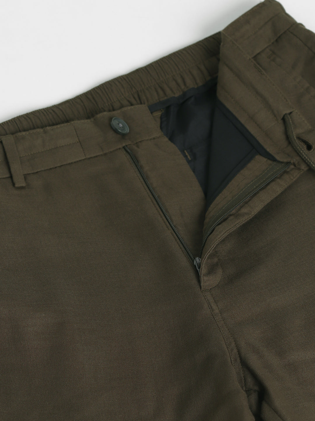 Olive Green Cotton Slim Fit Pants