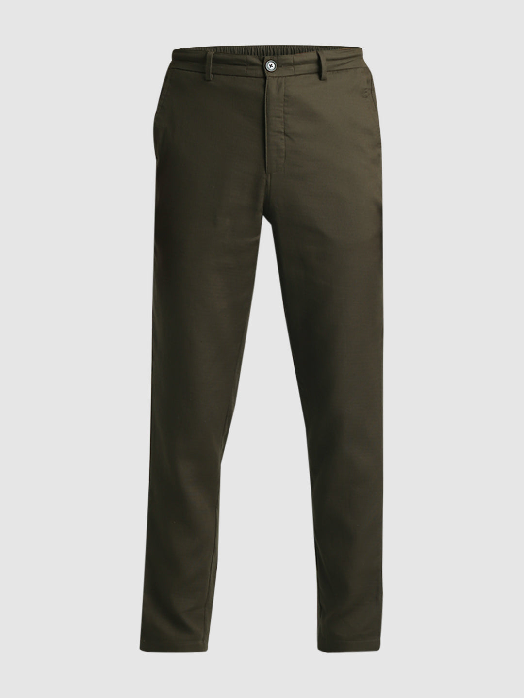 Olive Green Cotton Slim Fit Pants