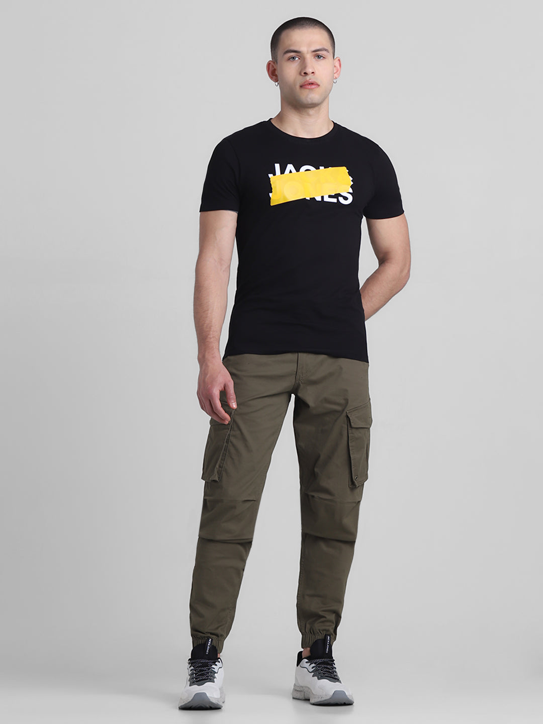 Black Logo Print Cotton T-shirt