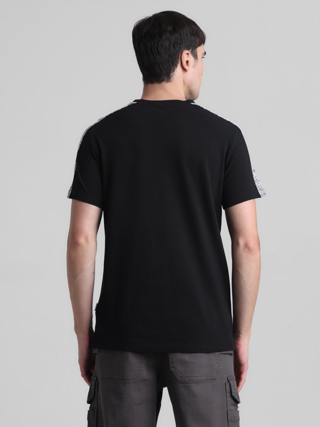 Black Contrast Tape T-shirt