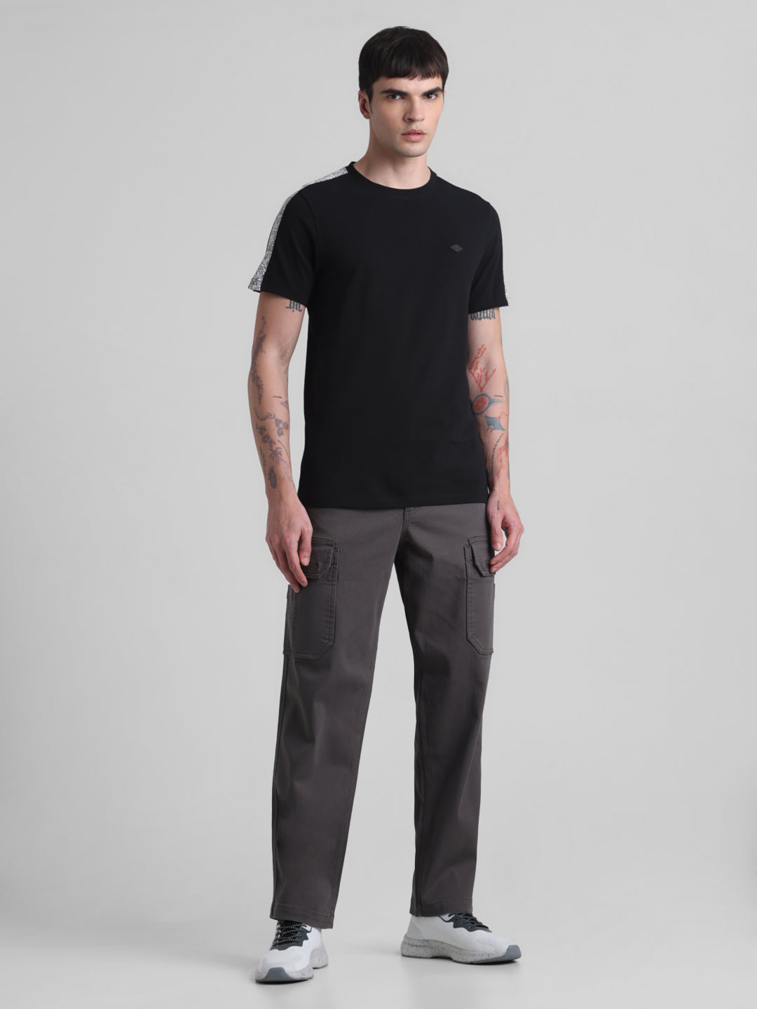 Black Contrast Tape T-shirt