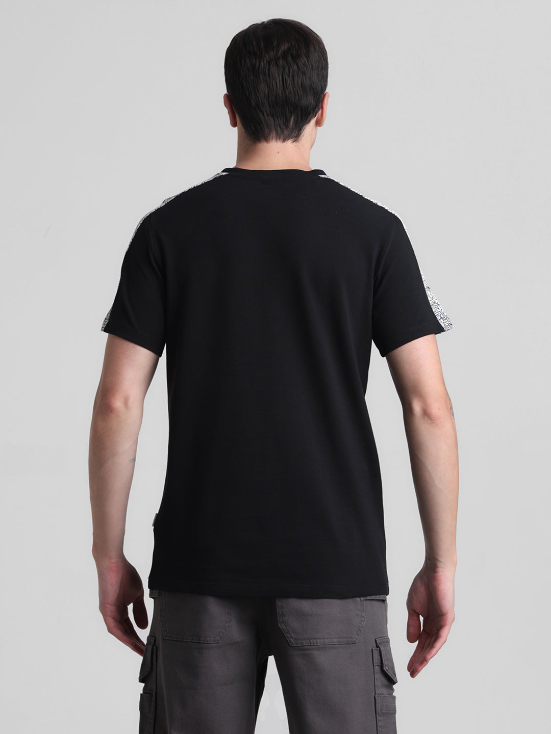 Black Contrast Tape T-shirt