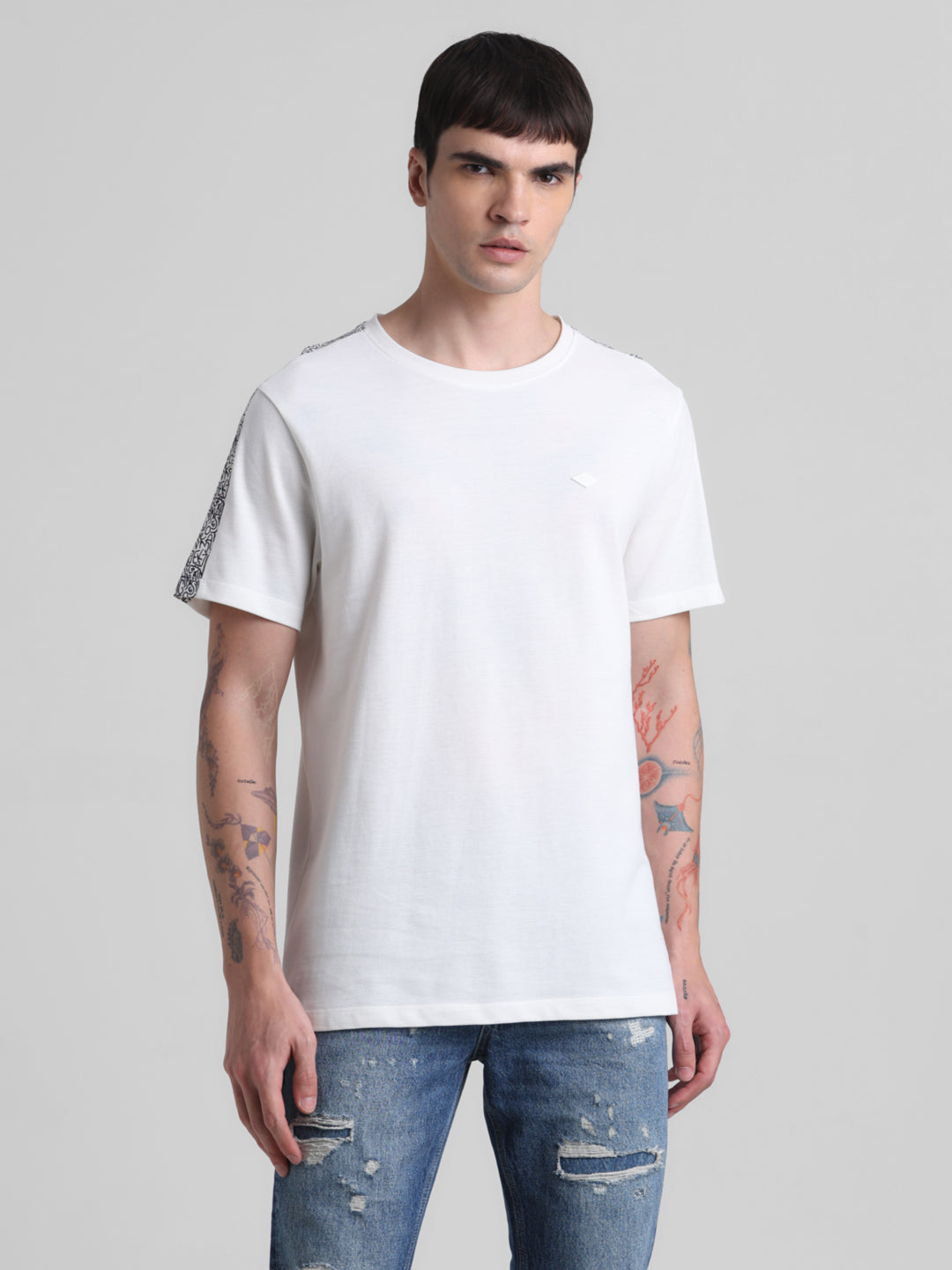 Black Contrast Tape T-shirt