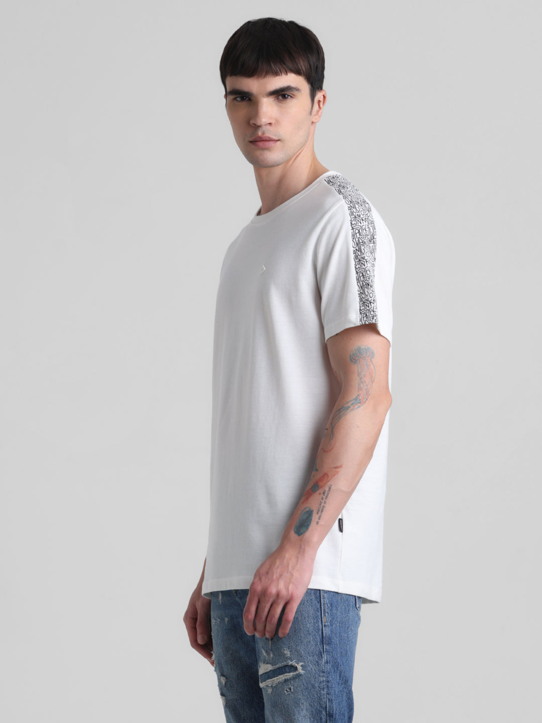 Black Contrast Tape T-shirt