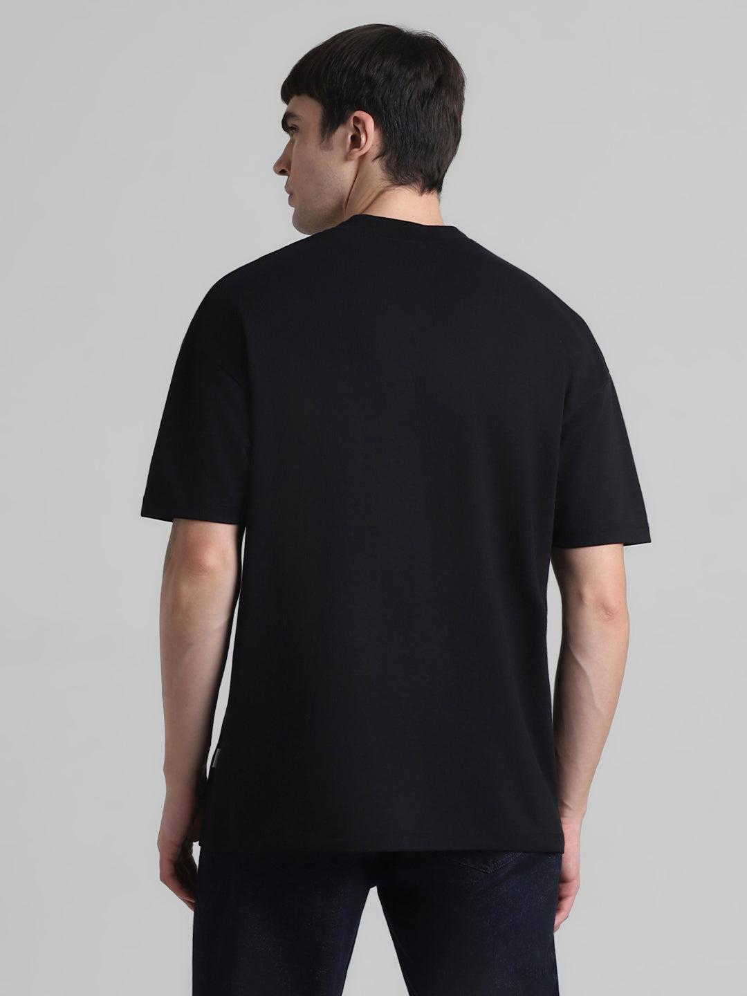 Black Boxy Fit Crew Neck T-shirt