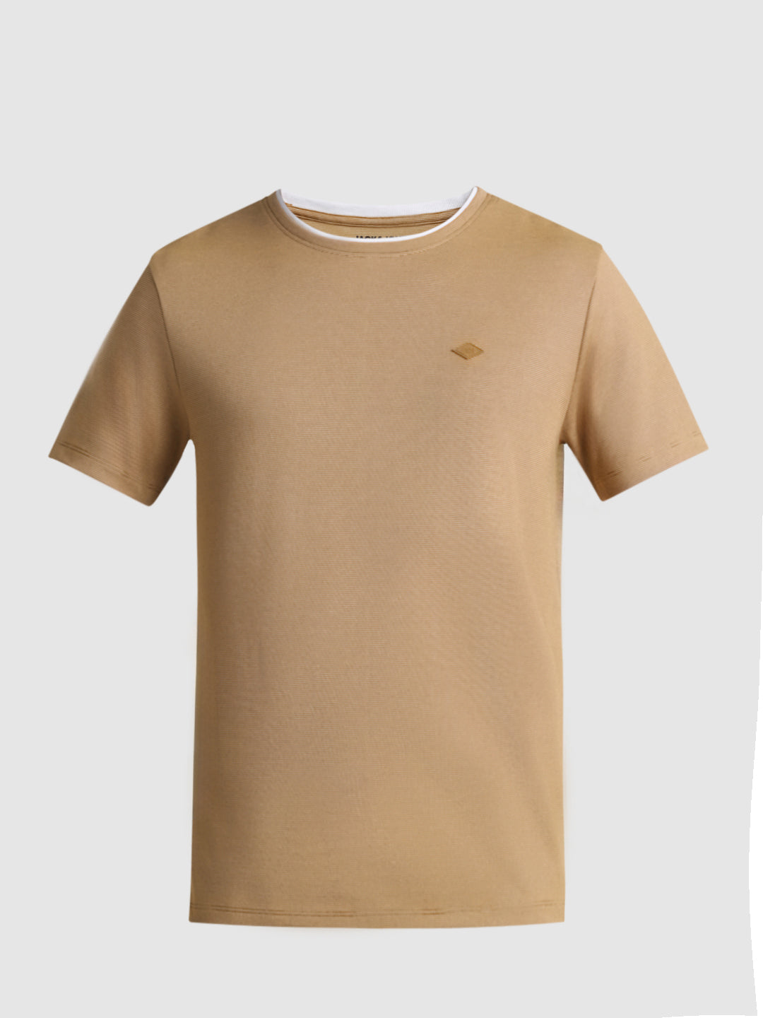 Brown Contrast Neck Band T-shirt