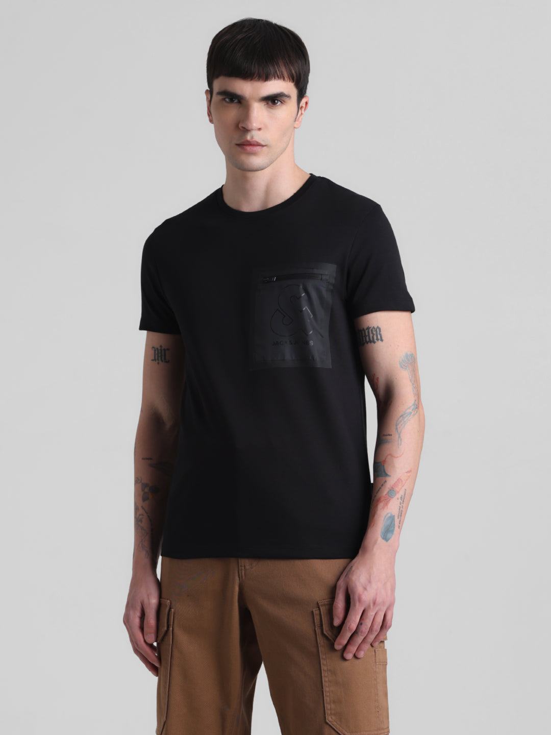 Black Logo Patch Pocket T-shirt
