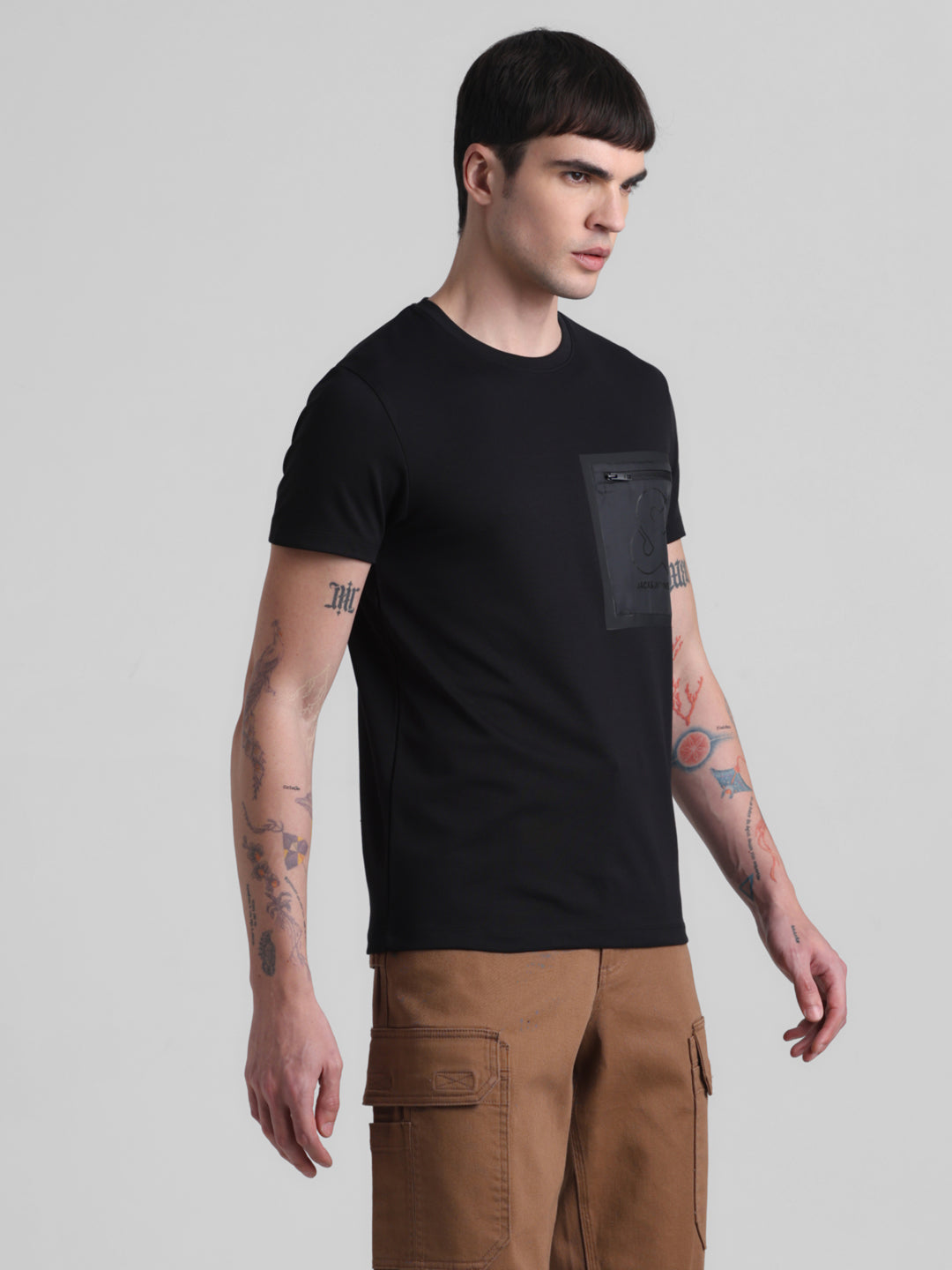 Black Logo Patch Pocket T-shirt