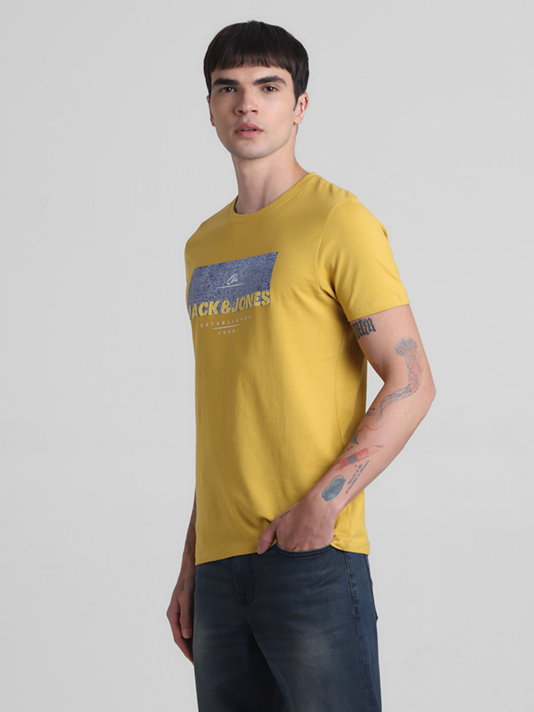 Mustard Logo Printed T-shirt