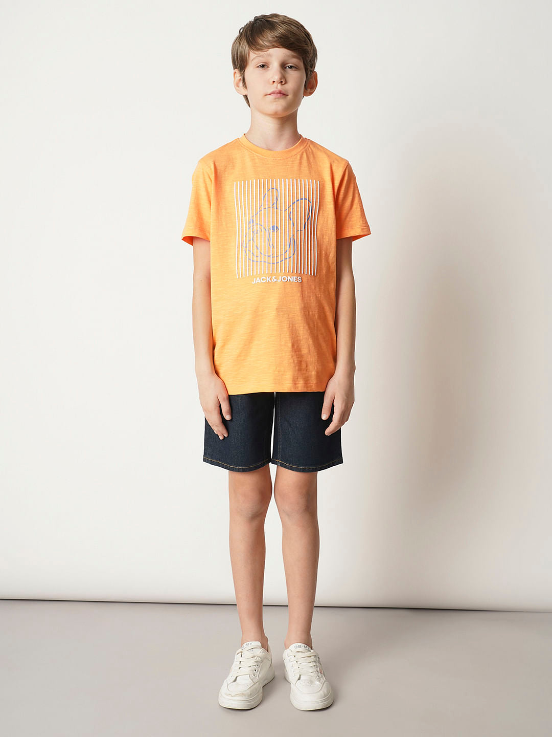 Boys Orange Frenchie Print T-shirt