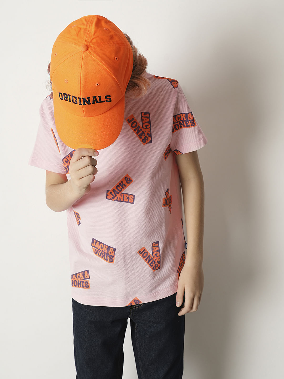 Boys Pink Logo Print T-shirt