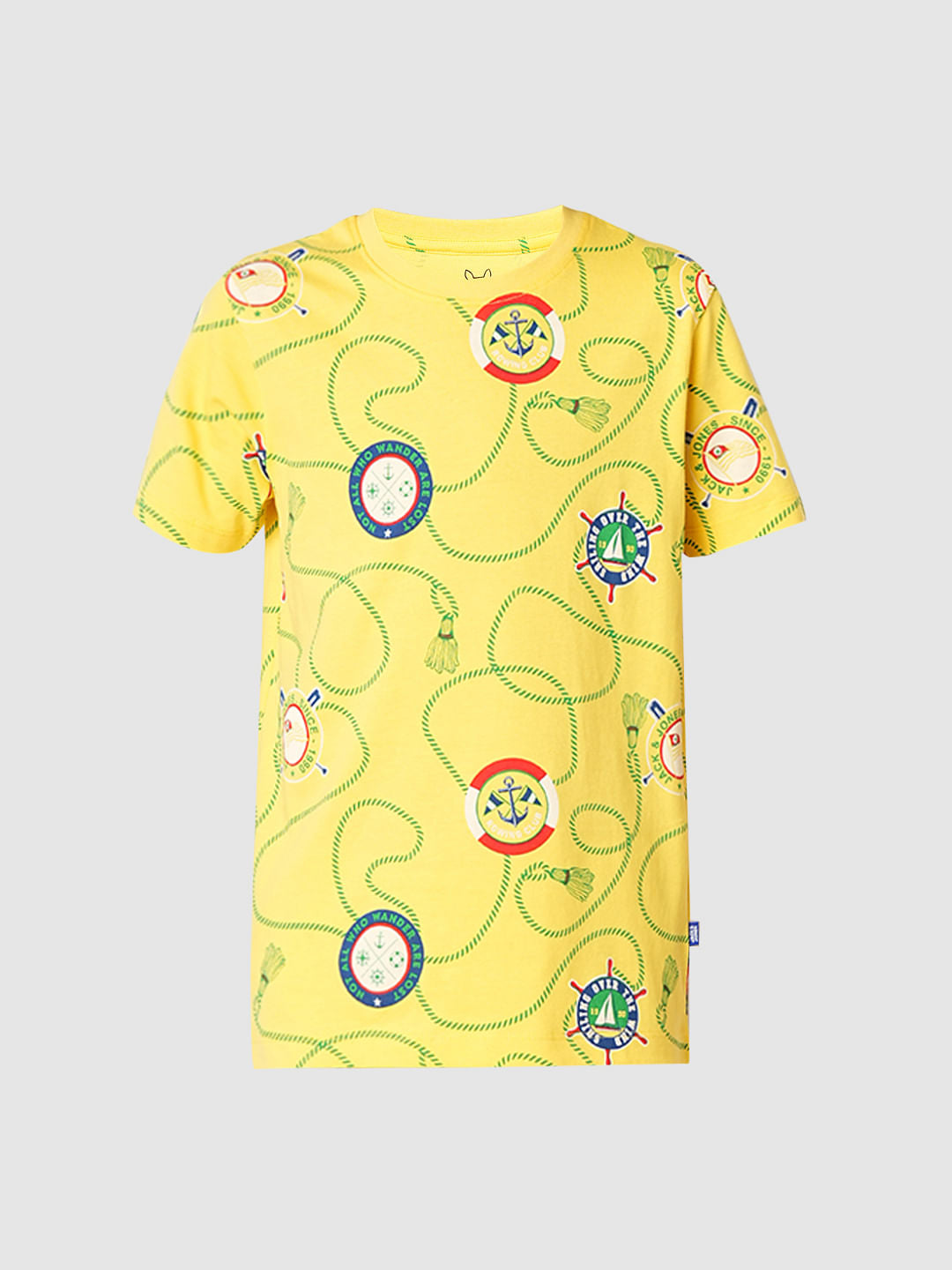 Yellow Badges Print Co-ord Set T-shirt