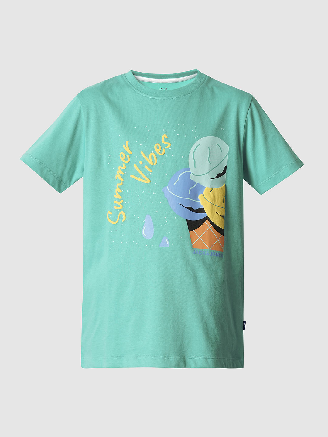 Boys Green Graphic Print T-shirt