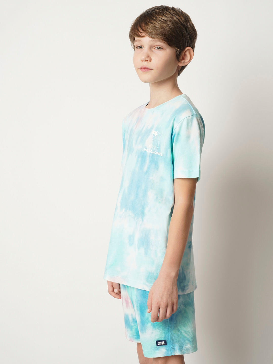 Boys Blue Tie & Dye Co-ord Set T-shirt