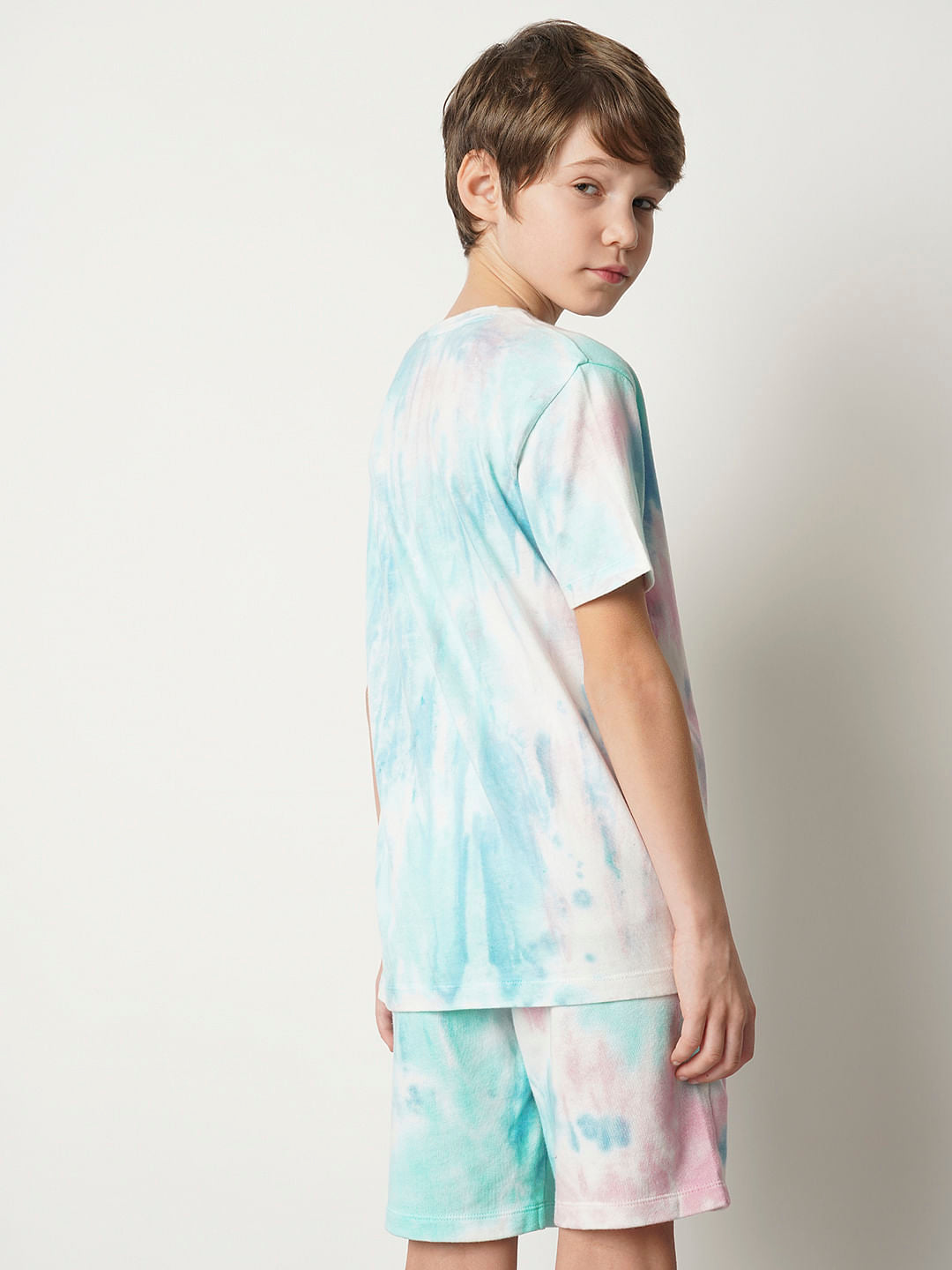Boys Blue Tie & Dye Co-ord Set T-shirt