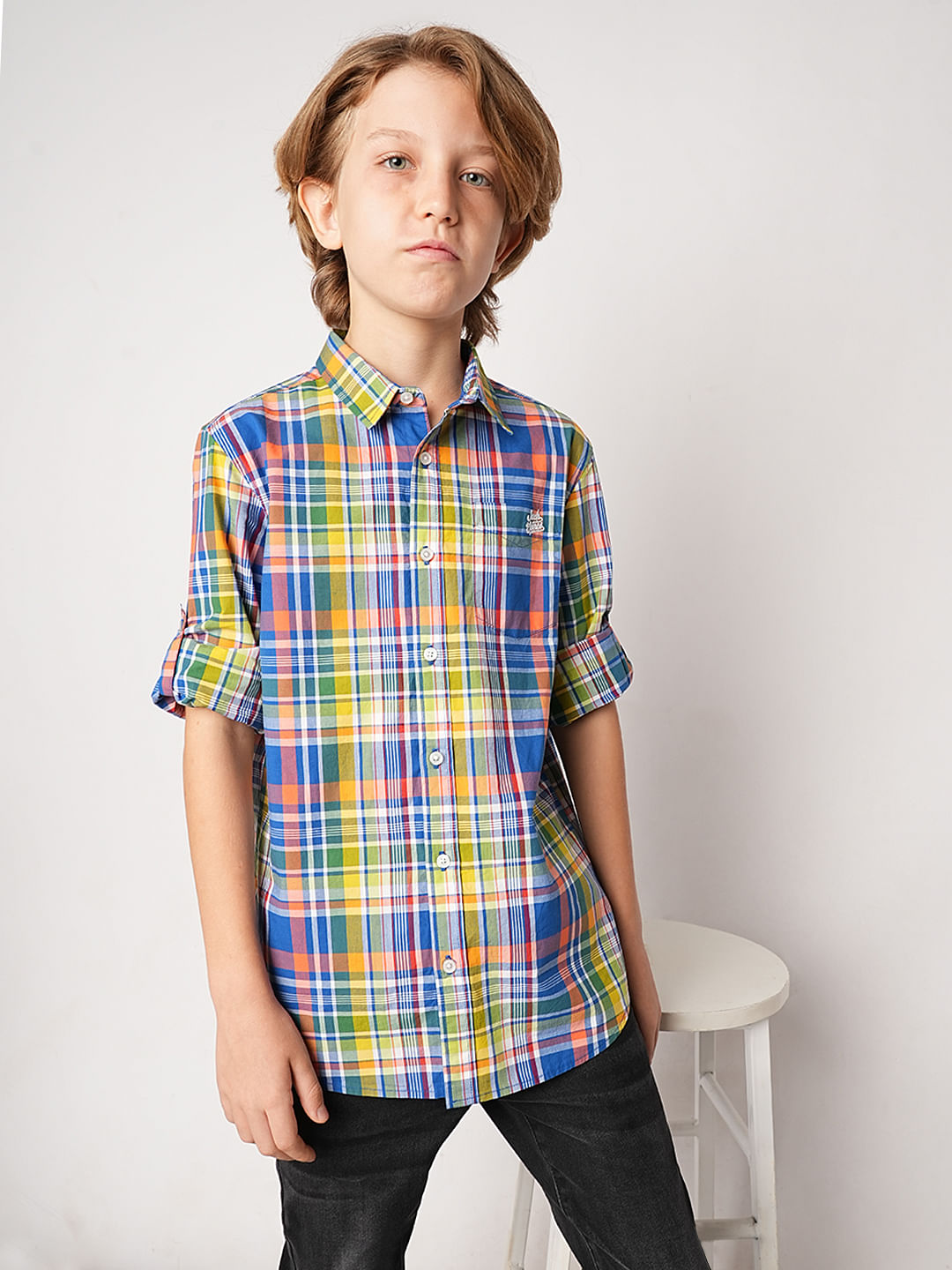 Blue Check Full Sleeves Shirt