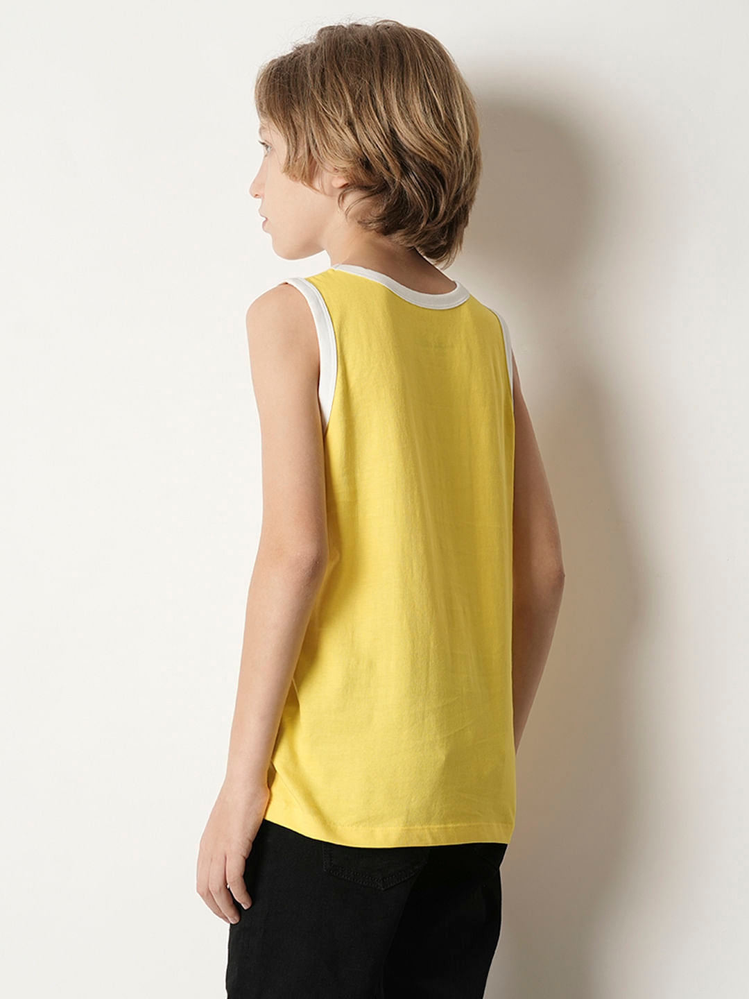 Boys Yellow Sleeveless T-shirt
